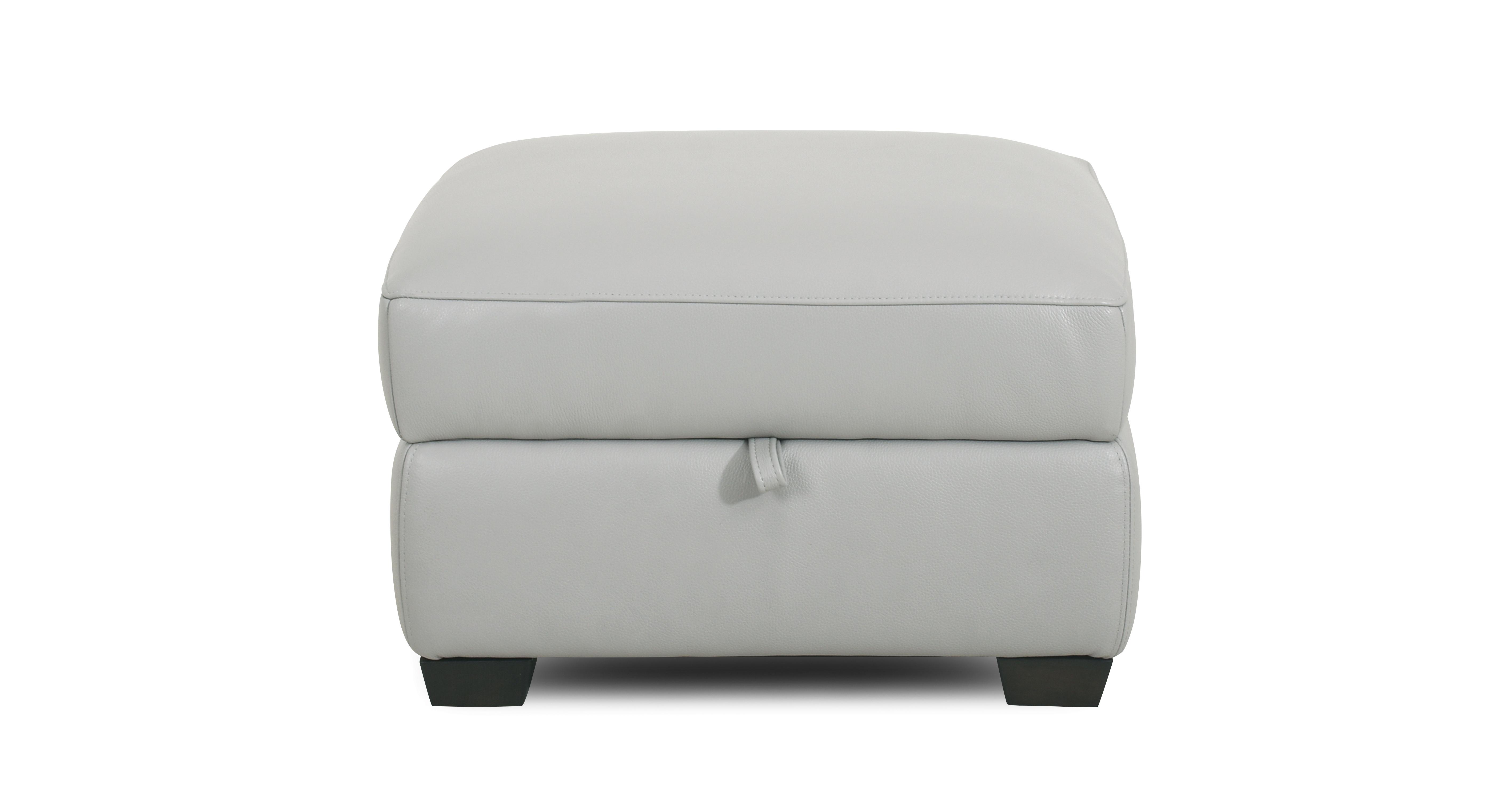 Light grey deals leather footstool