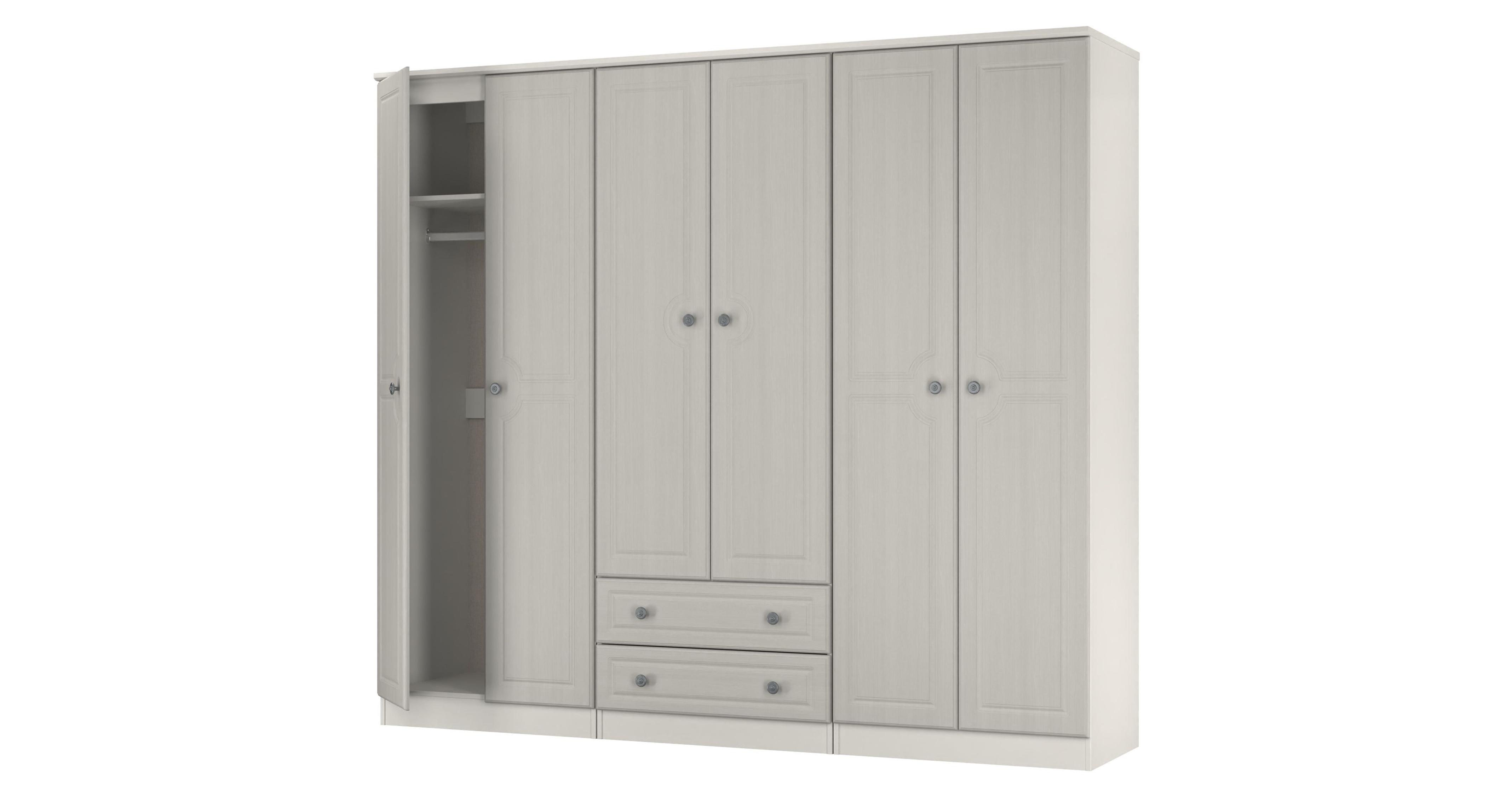 Moss 6 Door 2 Drawer Double Wardrobe | DFS