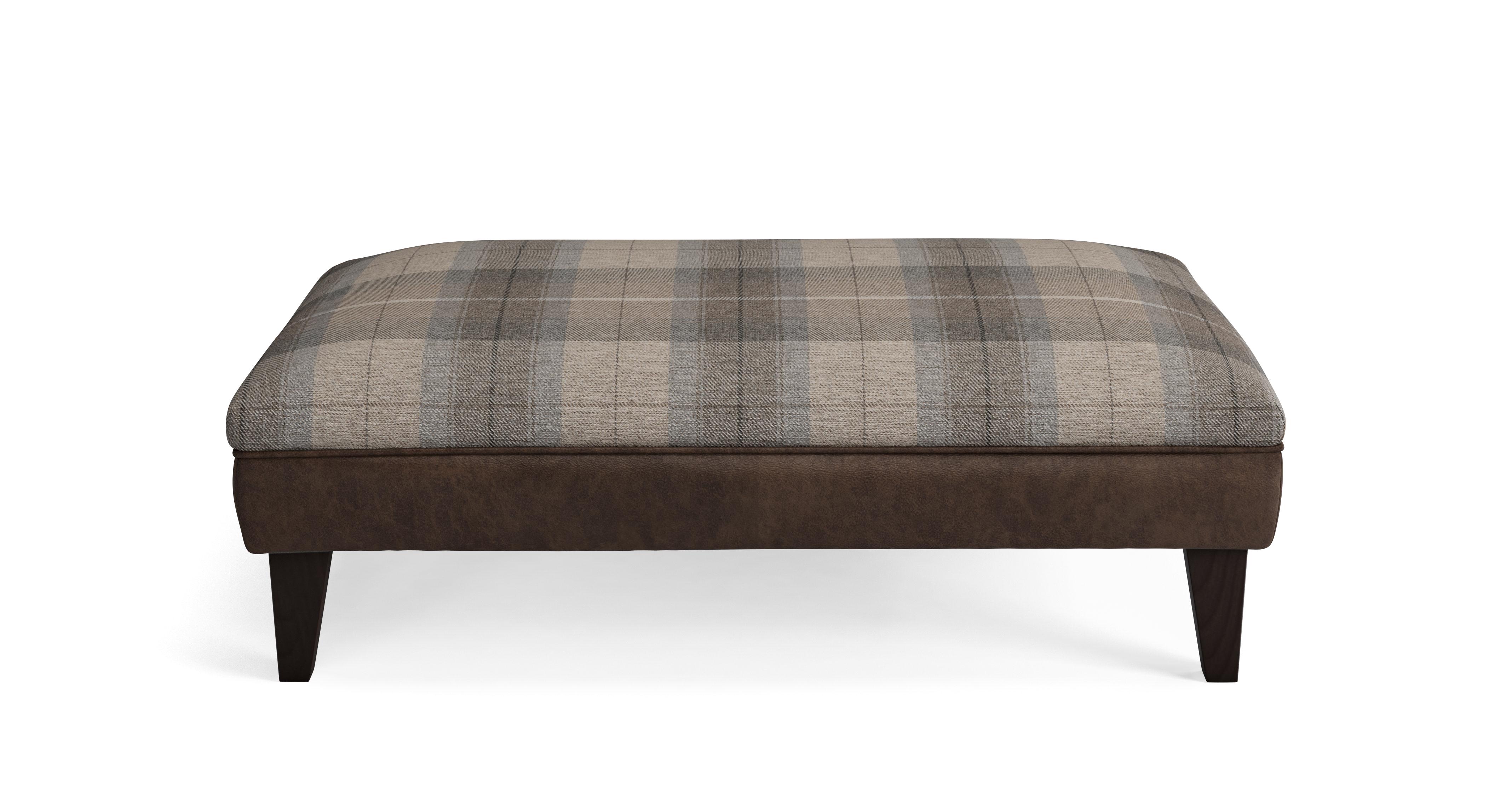 Mossley Check Top Large Footstool | DFS