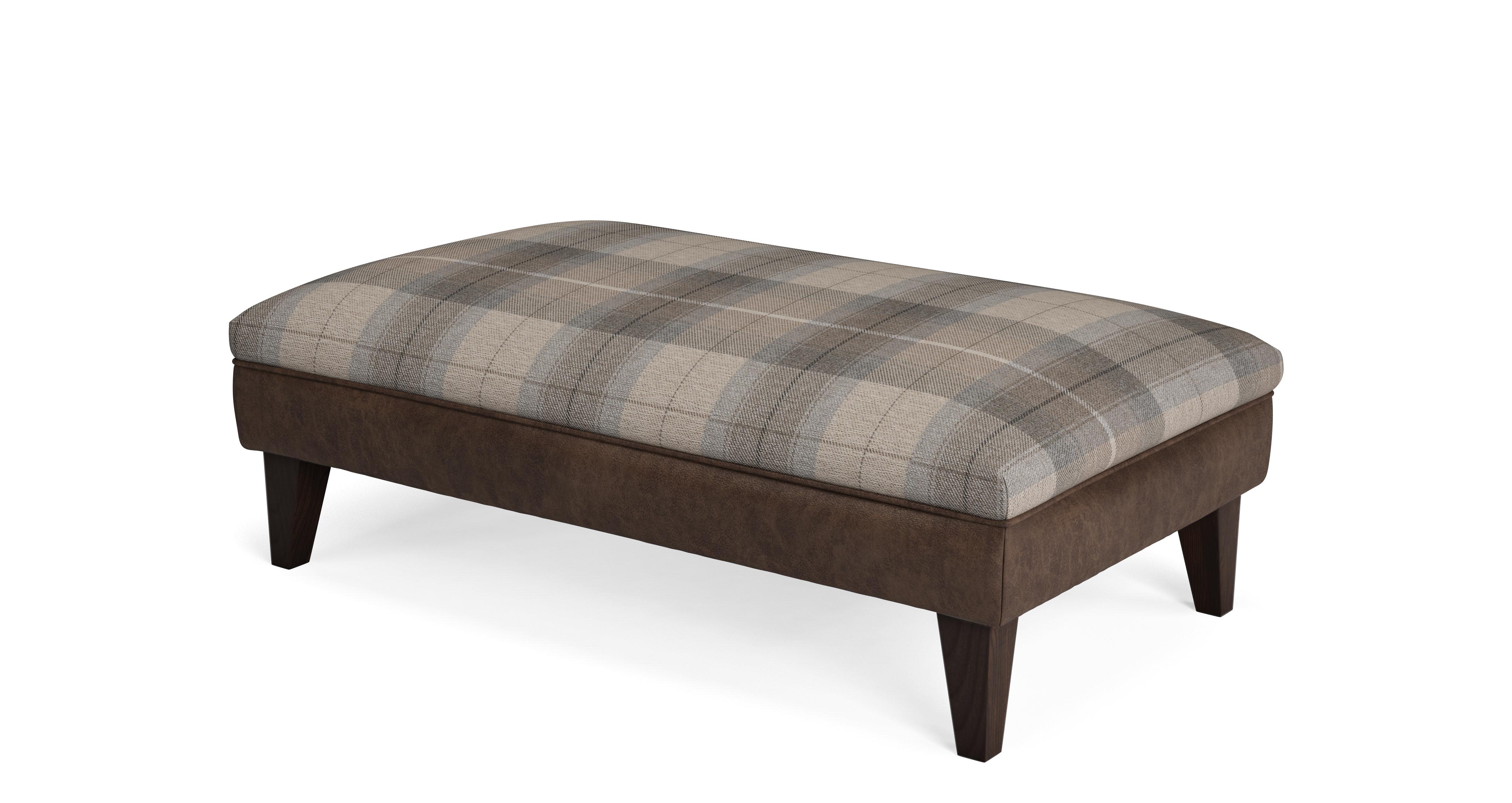 Mossley Check Top Large Footstool | DFS