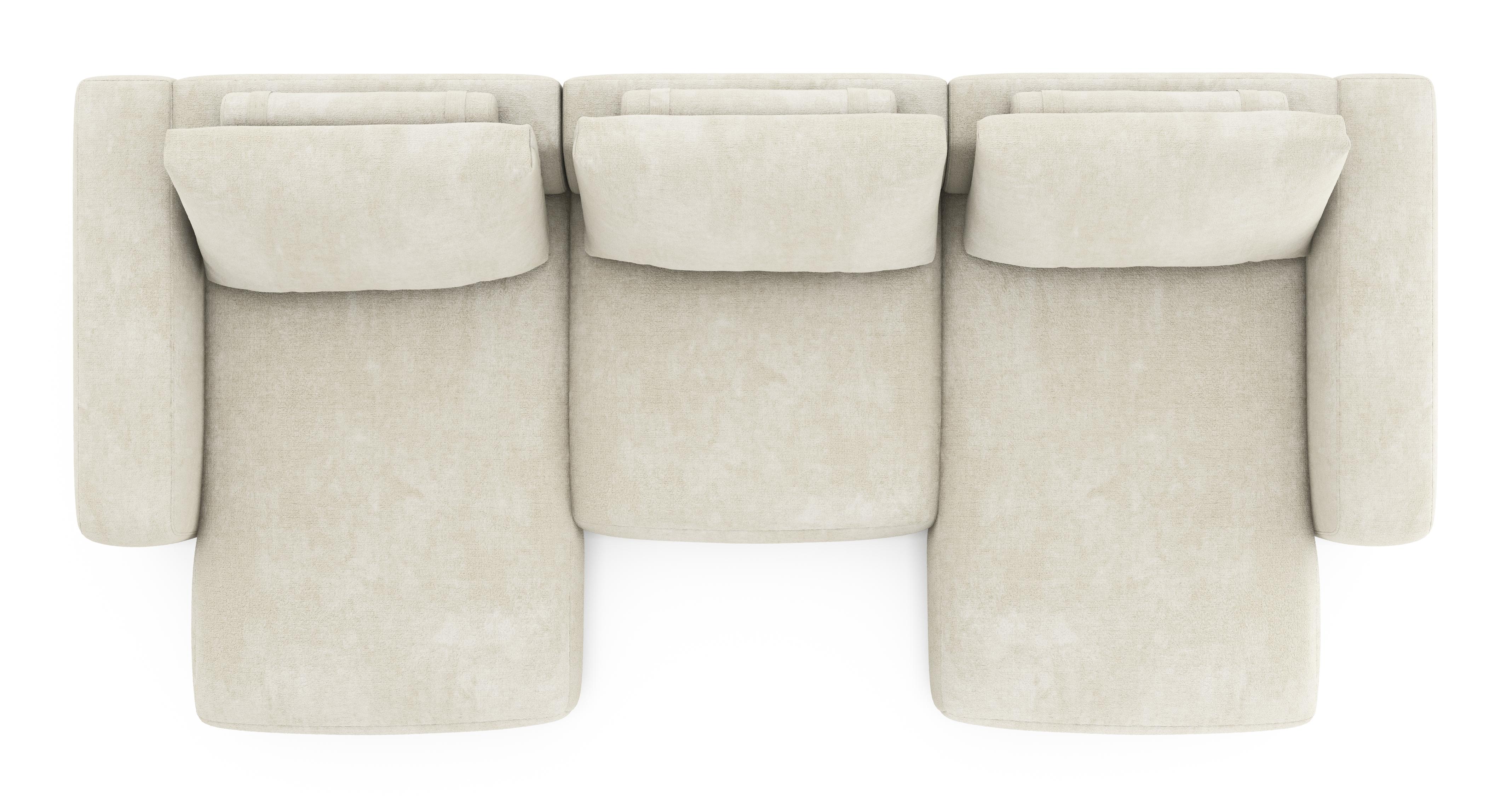 Mova Double Ended Chaise Sofa in Grand Designs Soft Plain Natural