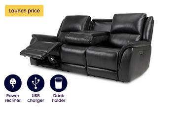 3 Seater Power Recliner & Table