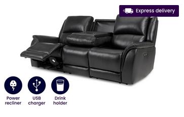 3 Seater Power Recliner & Table