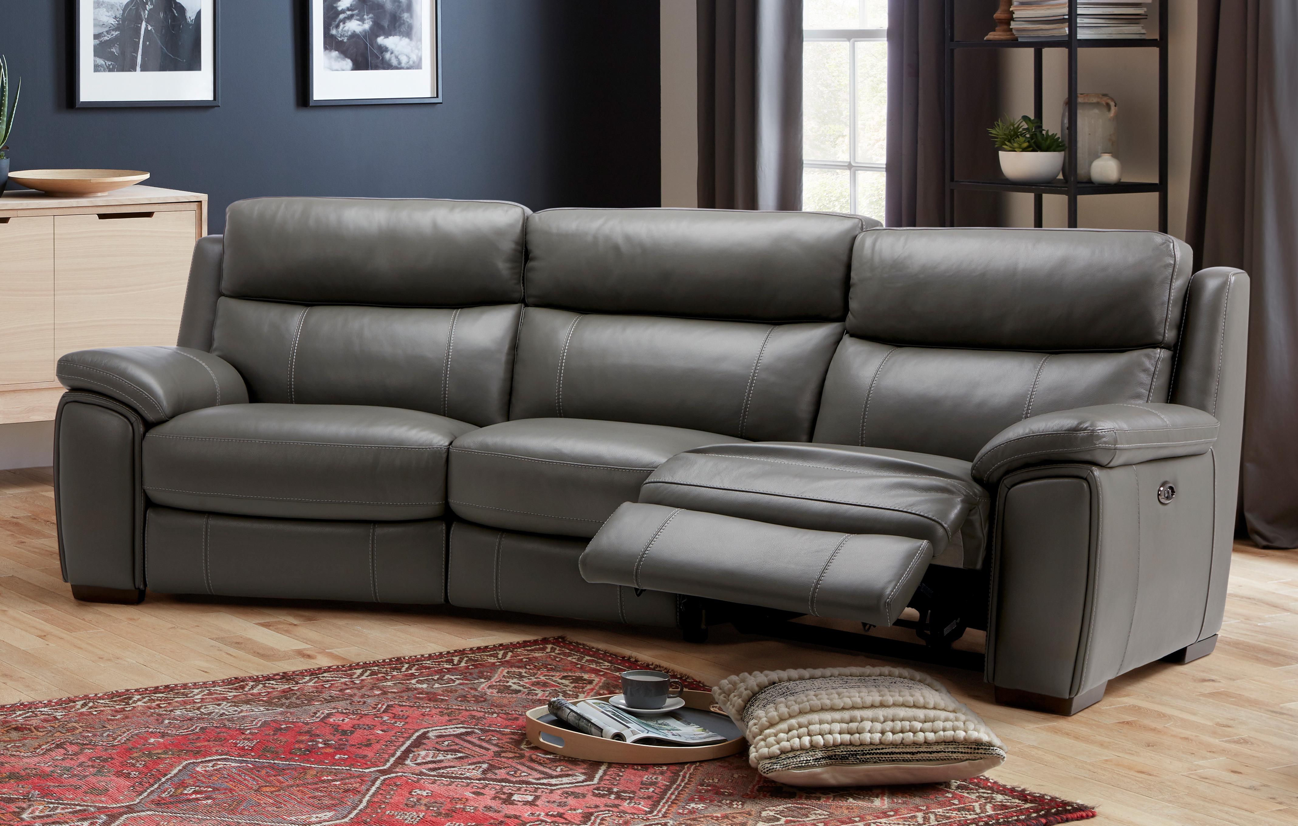 Dfs recliner deals leather sofa