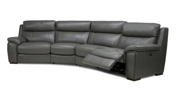 Piece Curved Power Recliner, Curved Leather Sofa