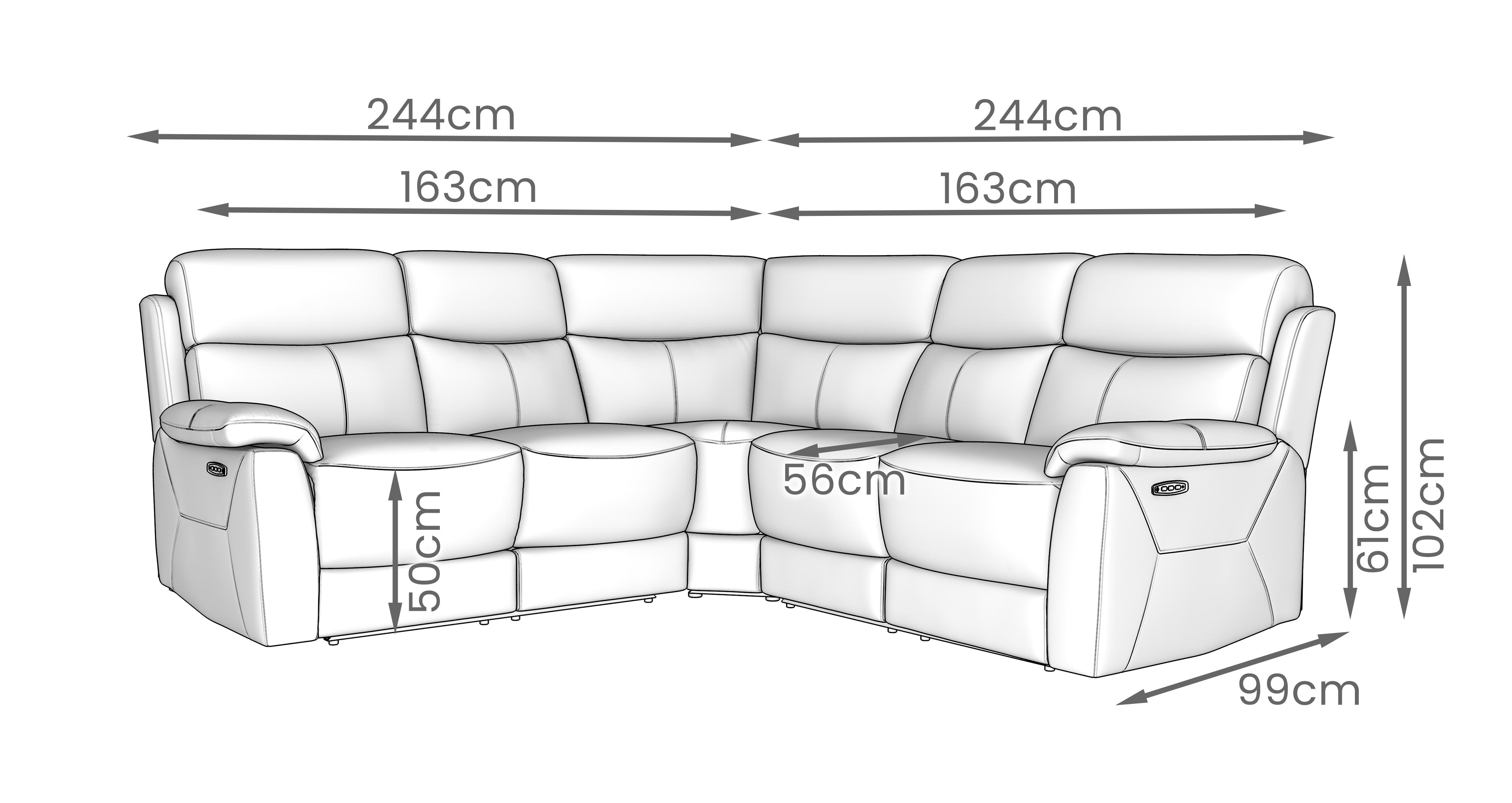 Nevara 2 Corner 2 Power Recliner with Lumbar & Power Headrests in Borelli Oatmeal