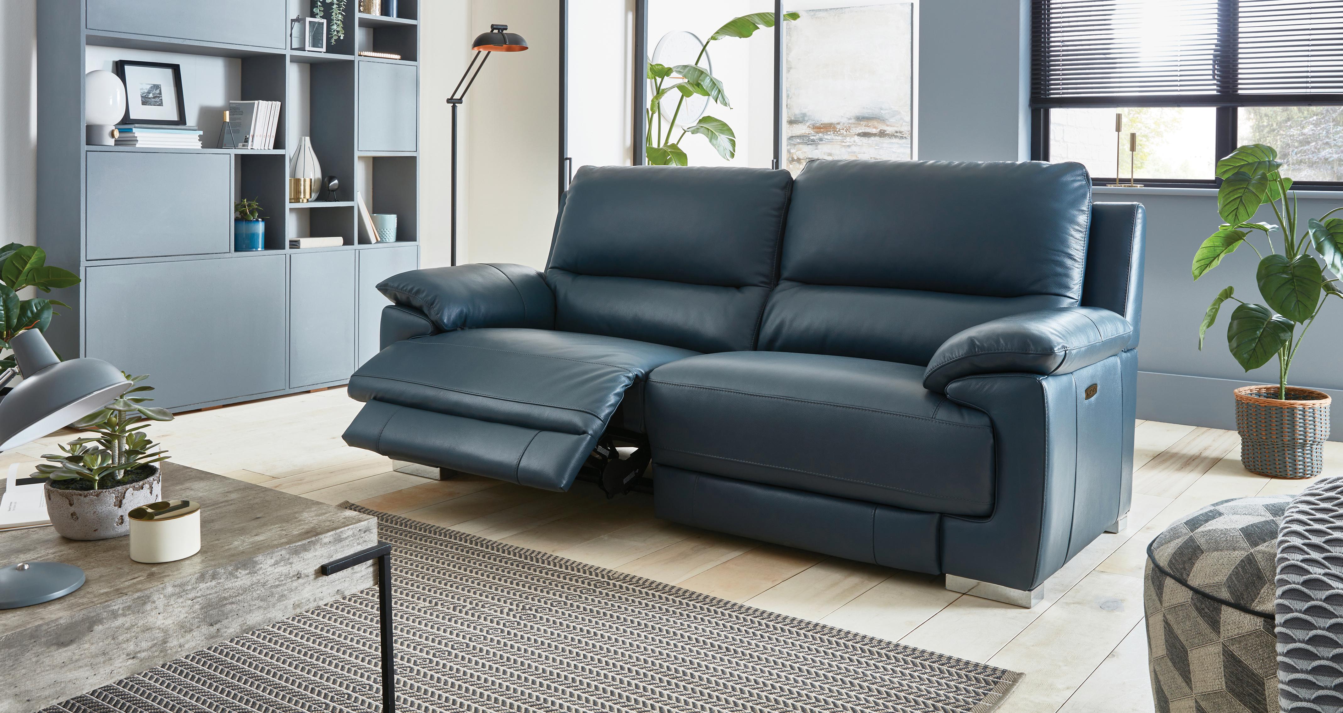 New-falcon 3 Seater Power Plus Recliner in New Club Denim Blue