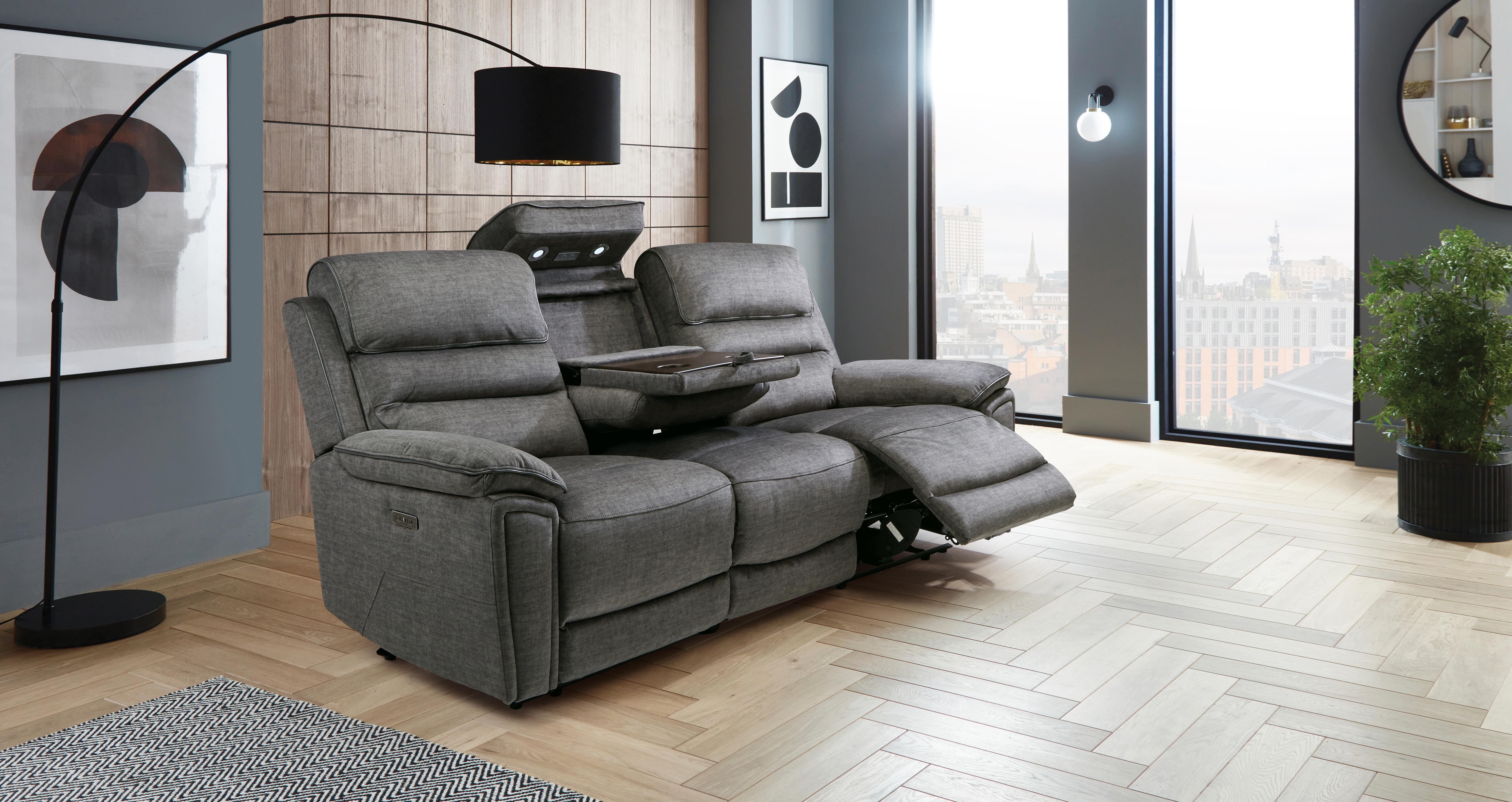 New-lawson-express Power Recliner Chair in Lawson Express Fabric Grey