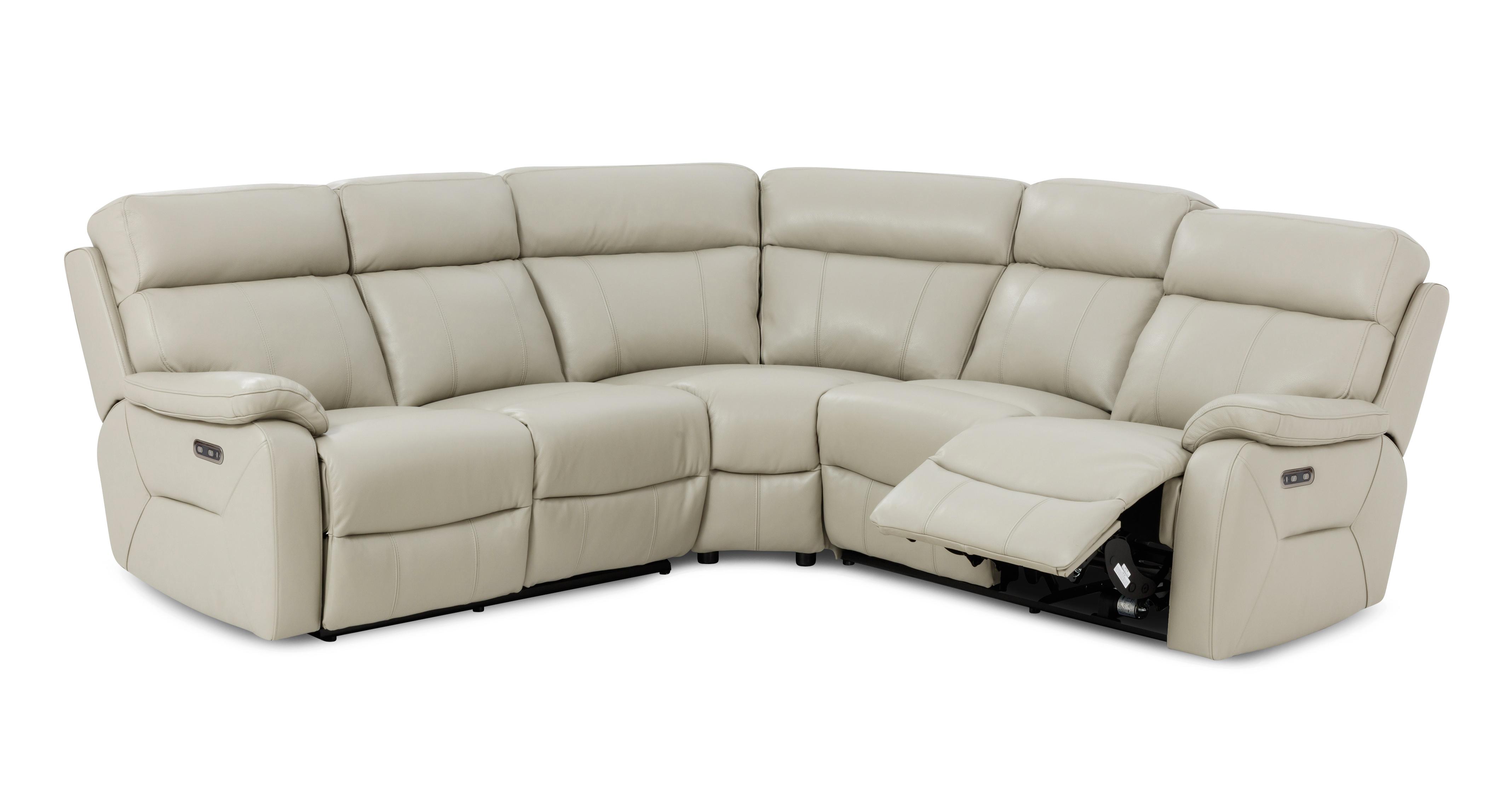 Dfs leather deals recliner corner sofa