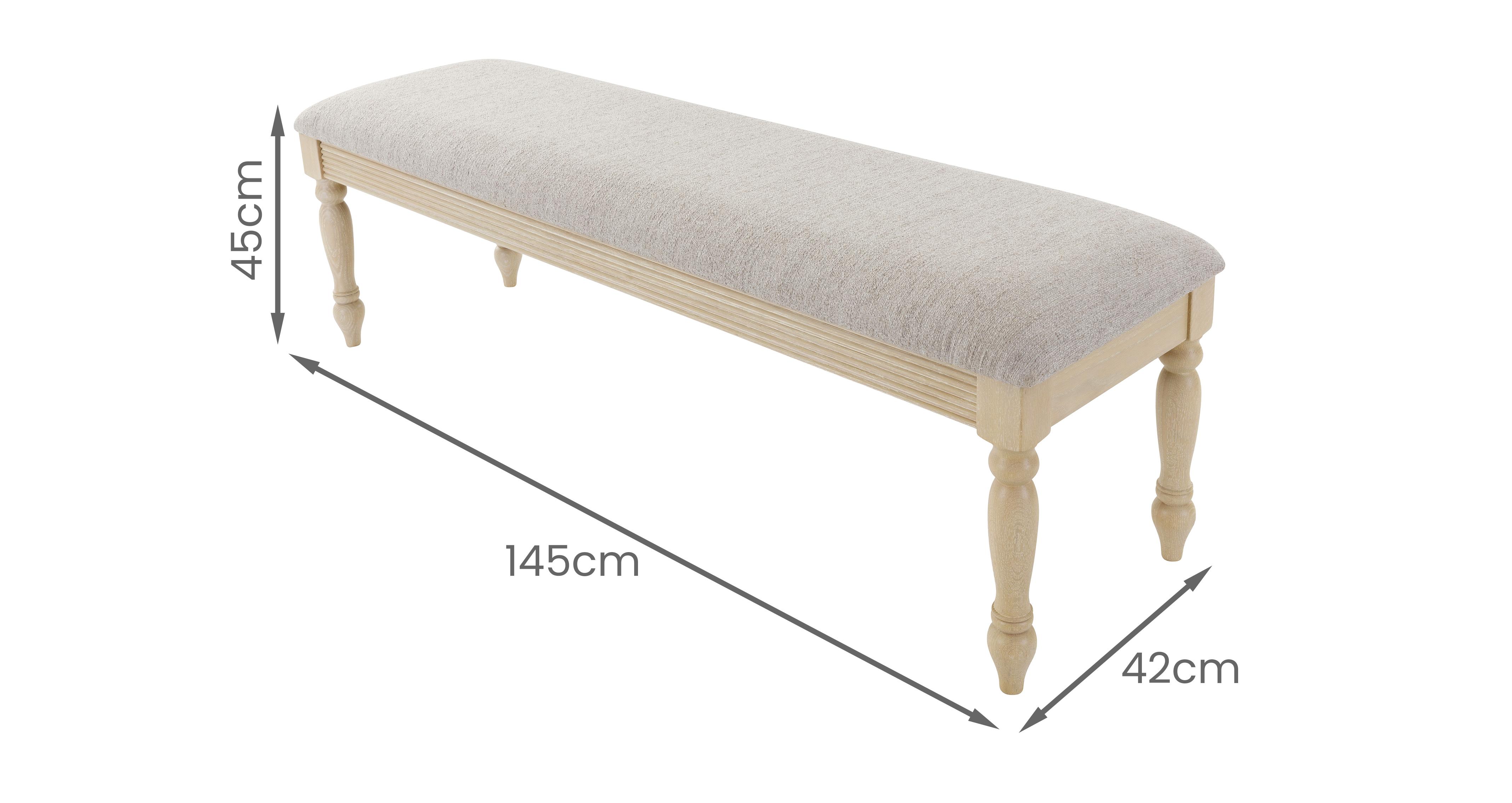 Newsham Dining Bench in Newsham Whitewashed Oak