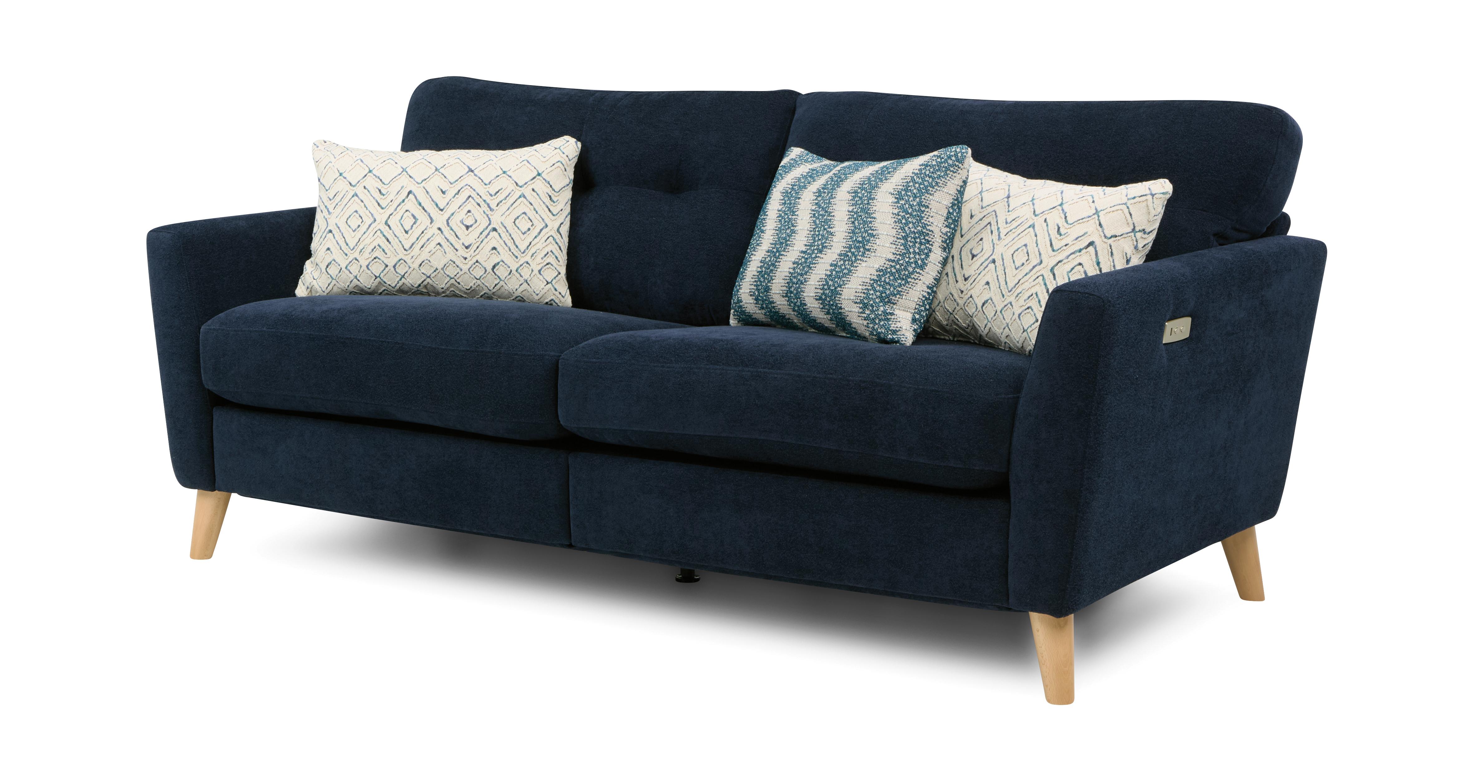 New-studio Boucle 3 Seat Motion Sofa in New Studio Boucle Navy with Light feet