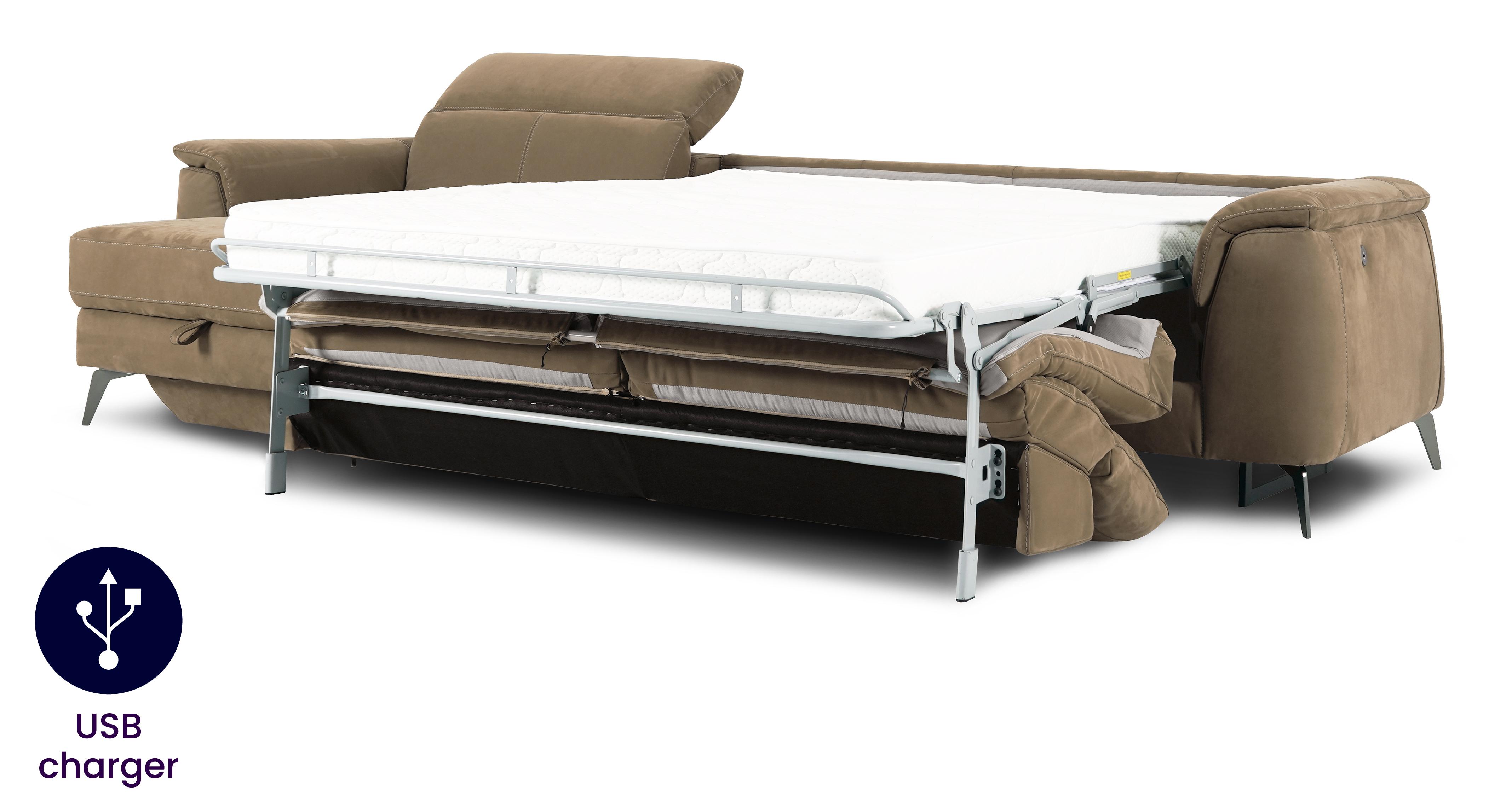 Left Hand Facing Chaise 3 Seater Sofa Bed