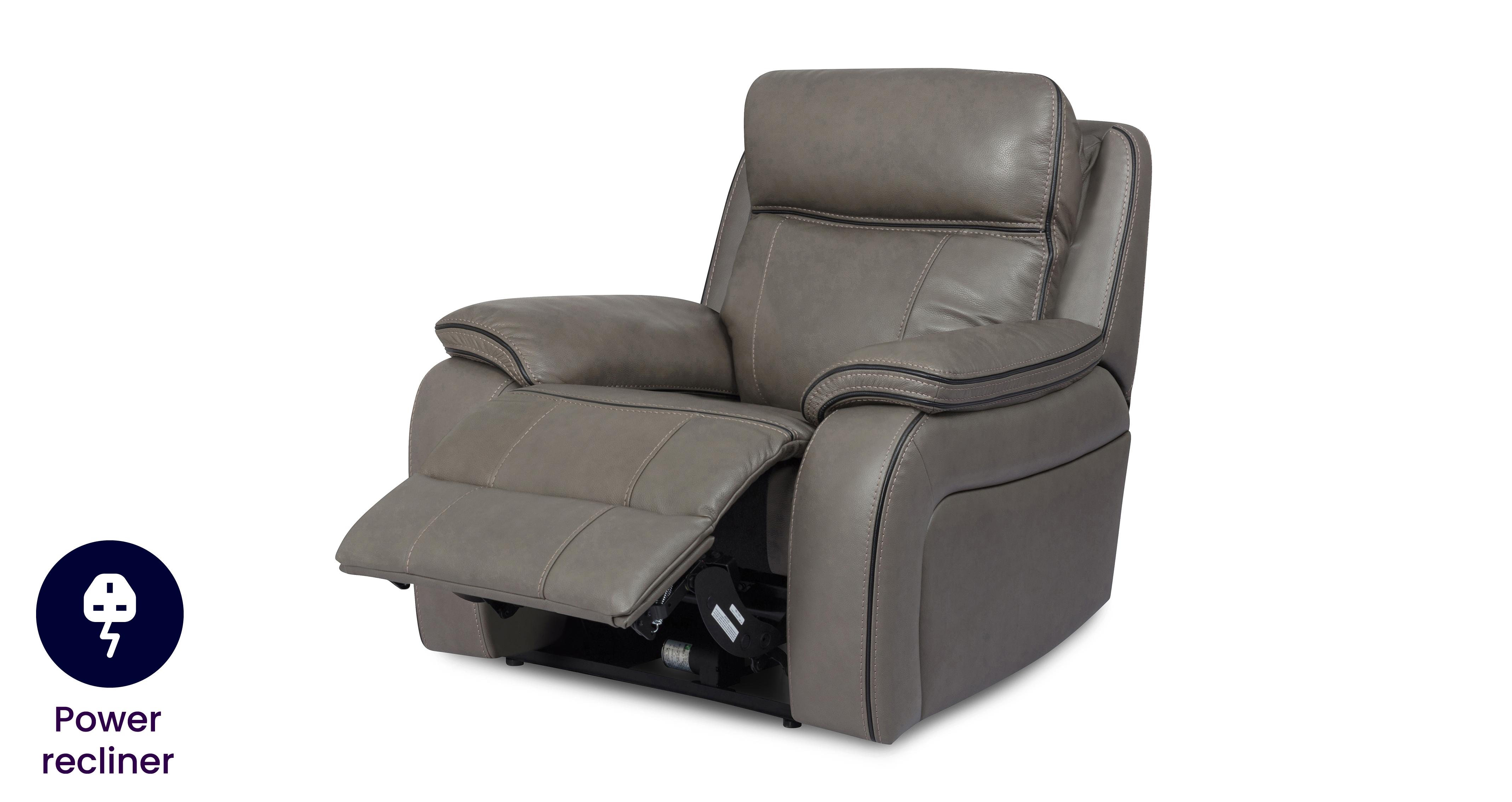 New Vinson Leather Power Recliner Chair DFS