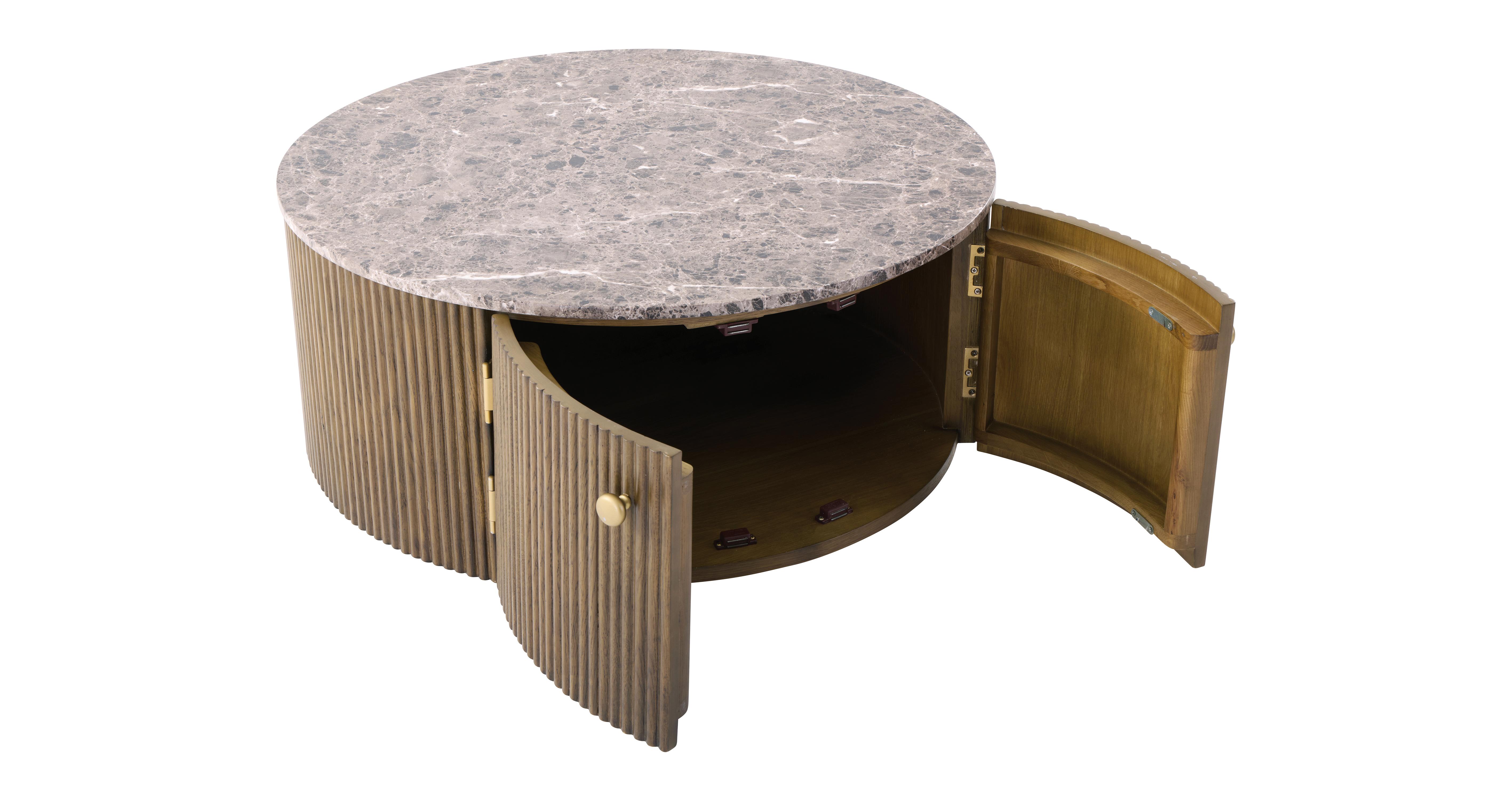 Nia Storage Coffee Table in Nia Smoke Oak Smoke Oak