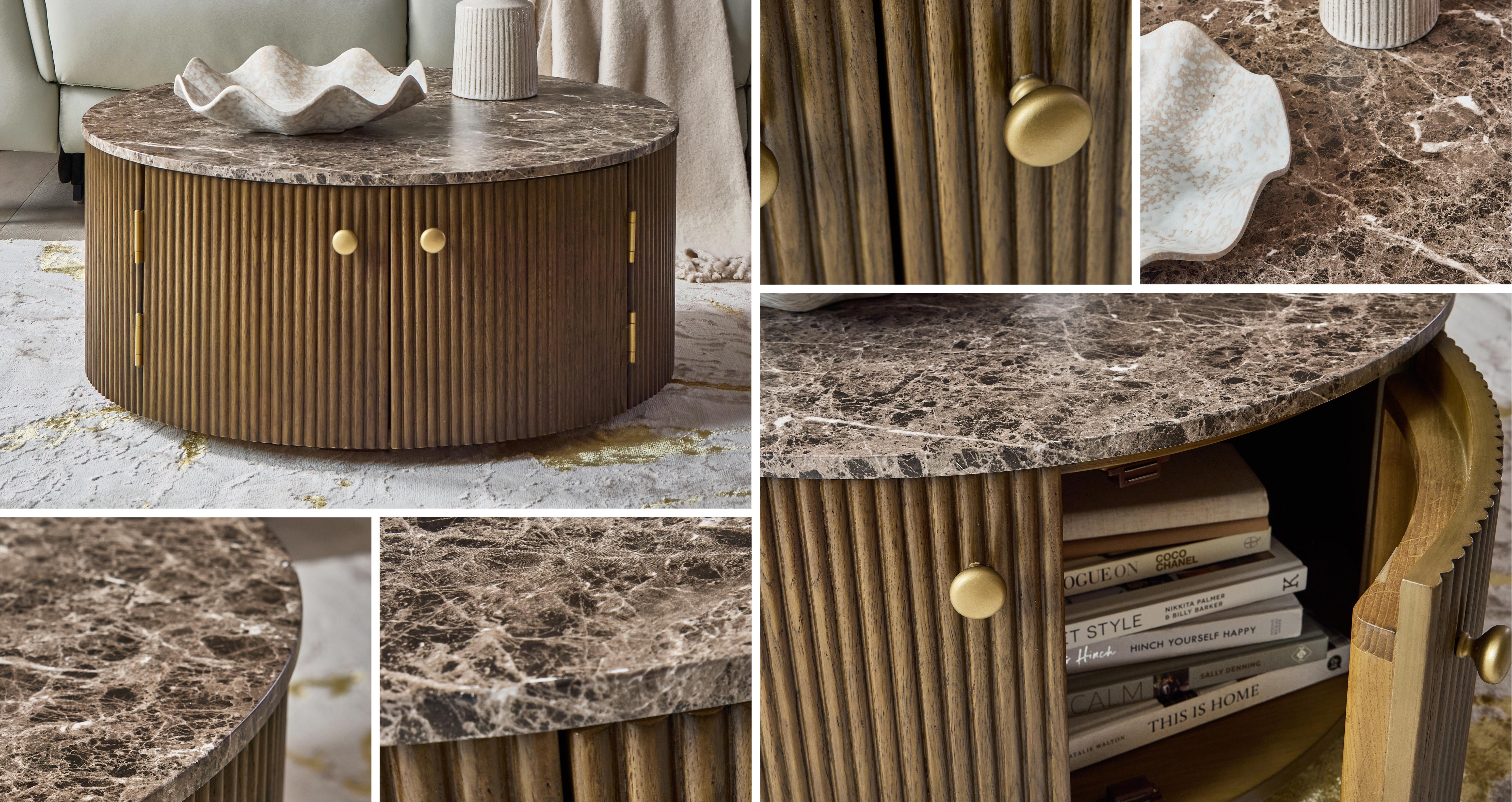 Nia Storage Coffee Table in Nia Smoke Oak Smoke Oak