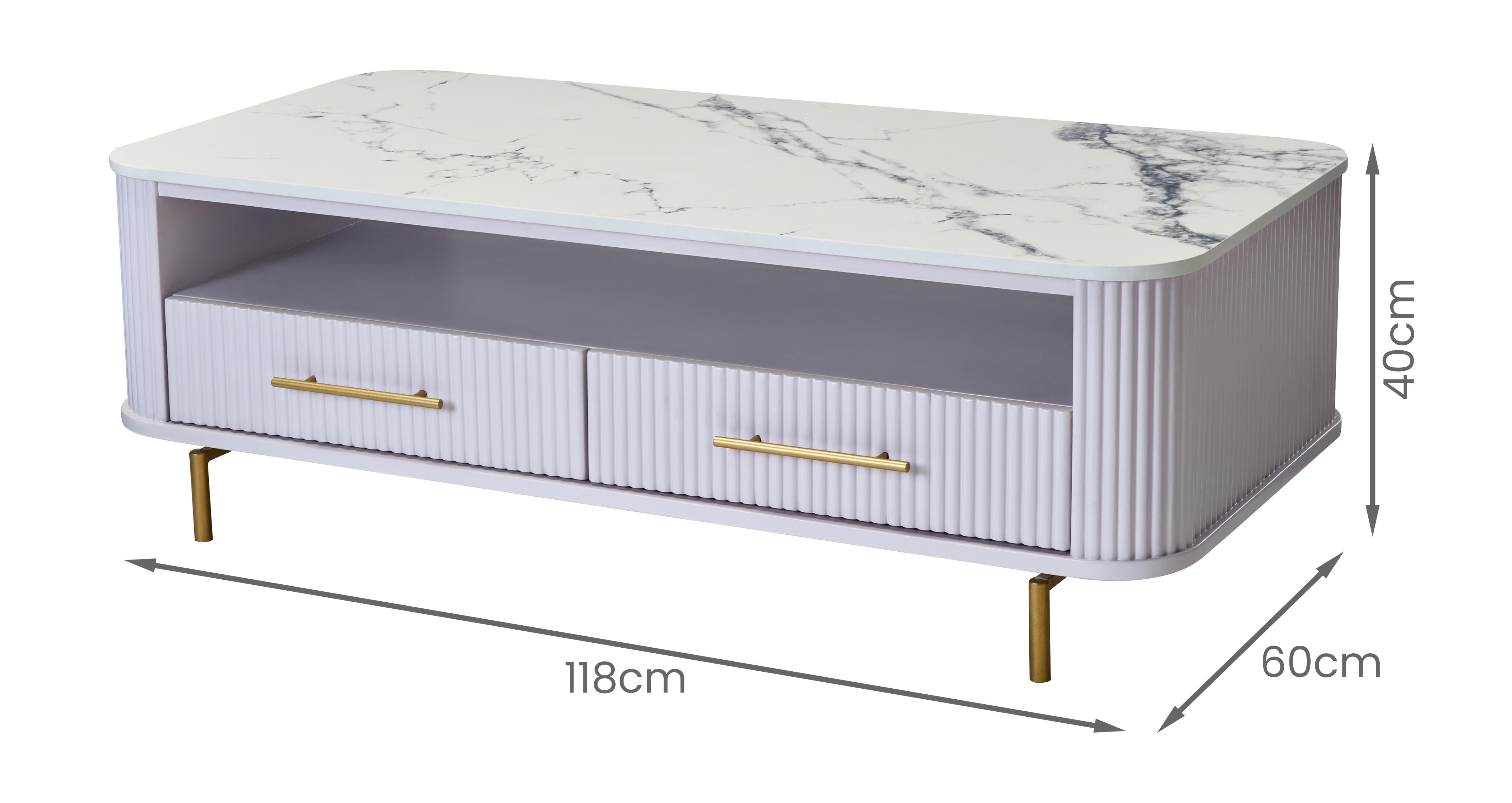 Nia Rectangular Coffee Table in Nia Painted Heather Grey