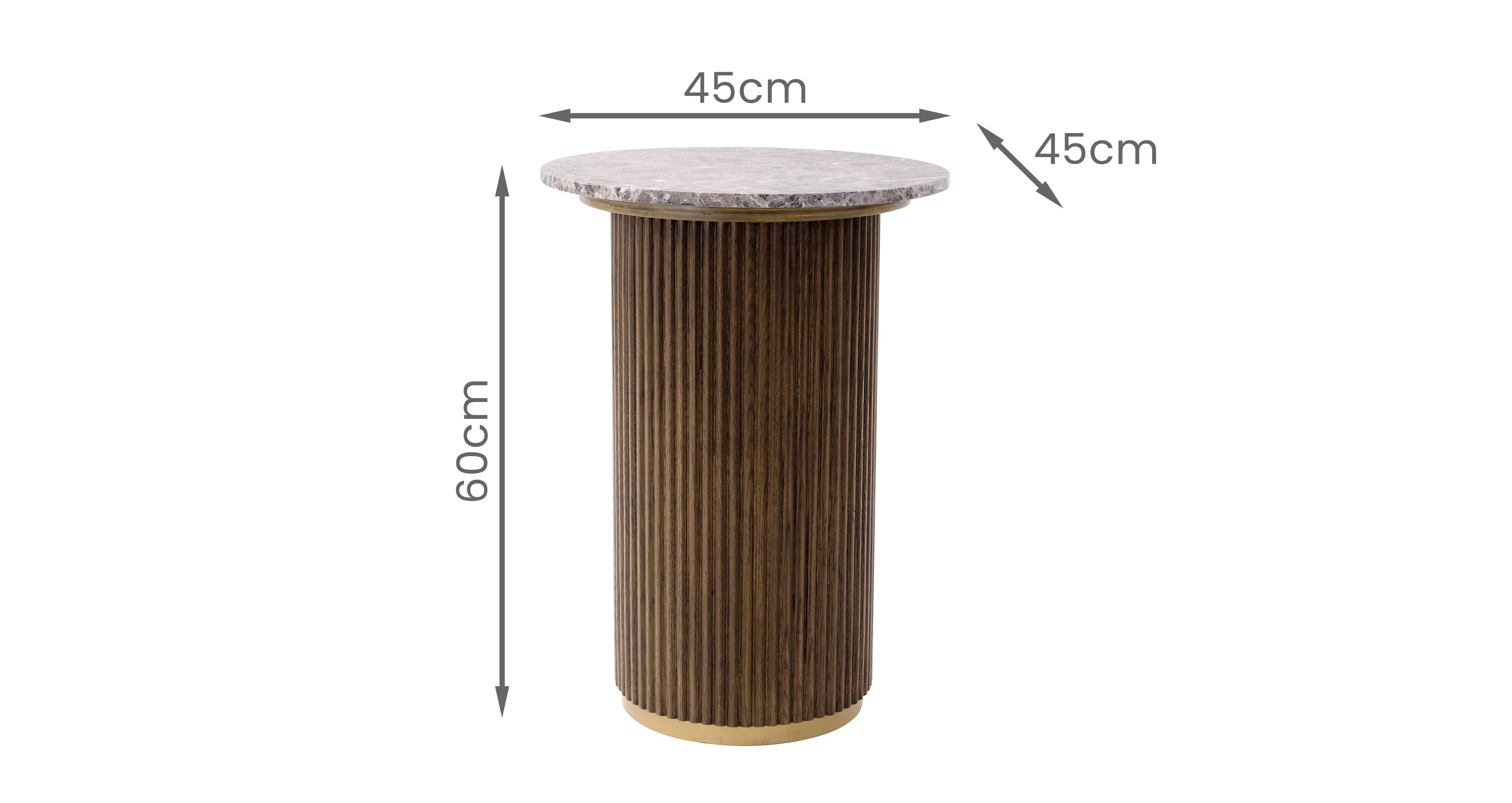 Nia Round Side Table in Nia Smoke Oak Smoke Oak