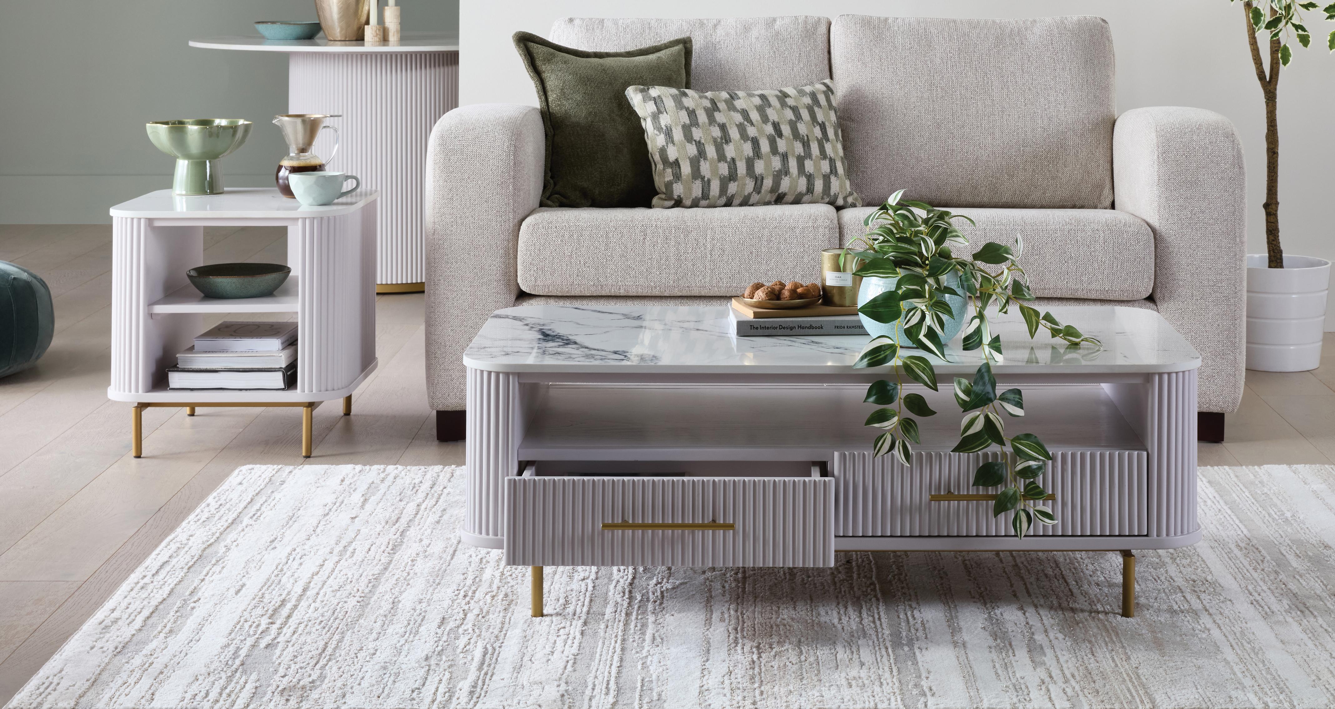 Nia Square Side Table in Nia Painted Heather Grey