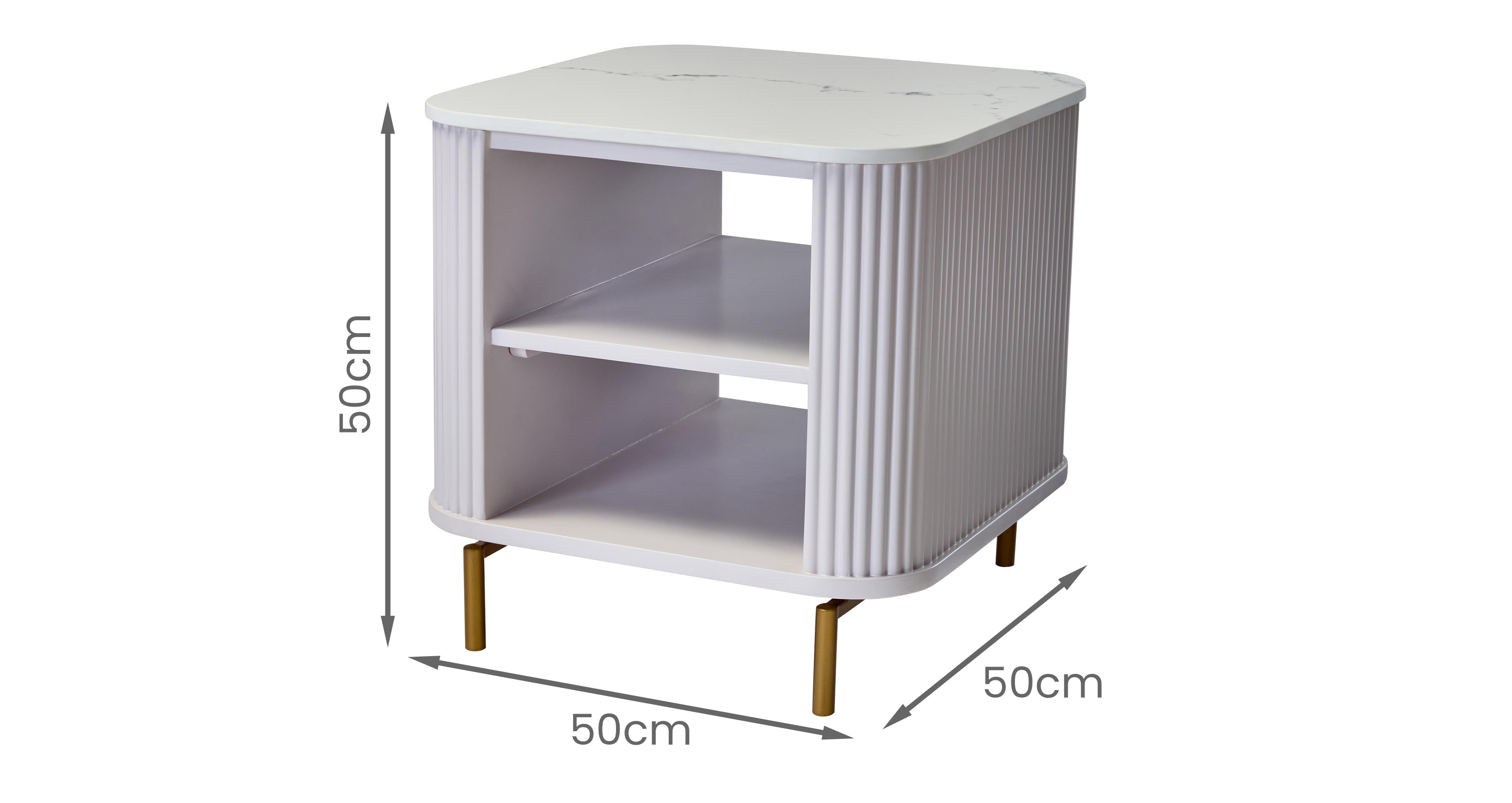 Nia Square Side Table in Nia Painted Heather Grey