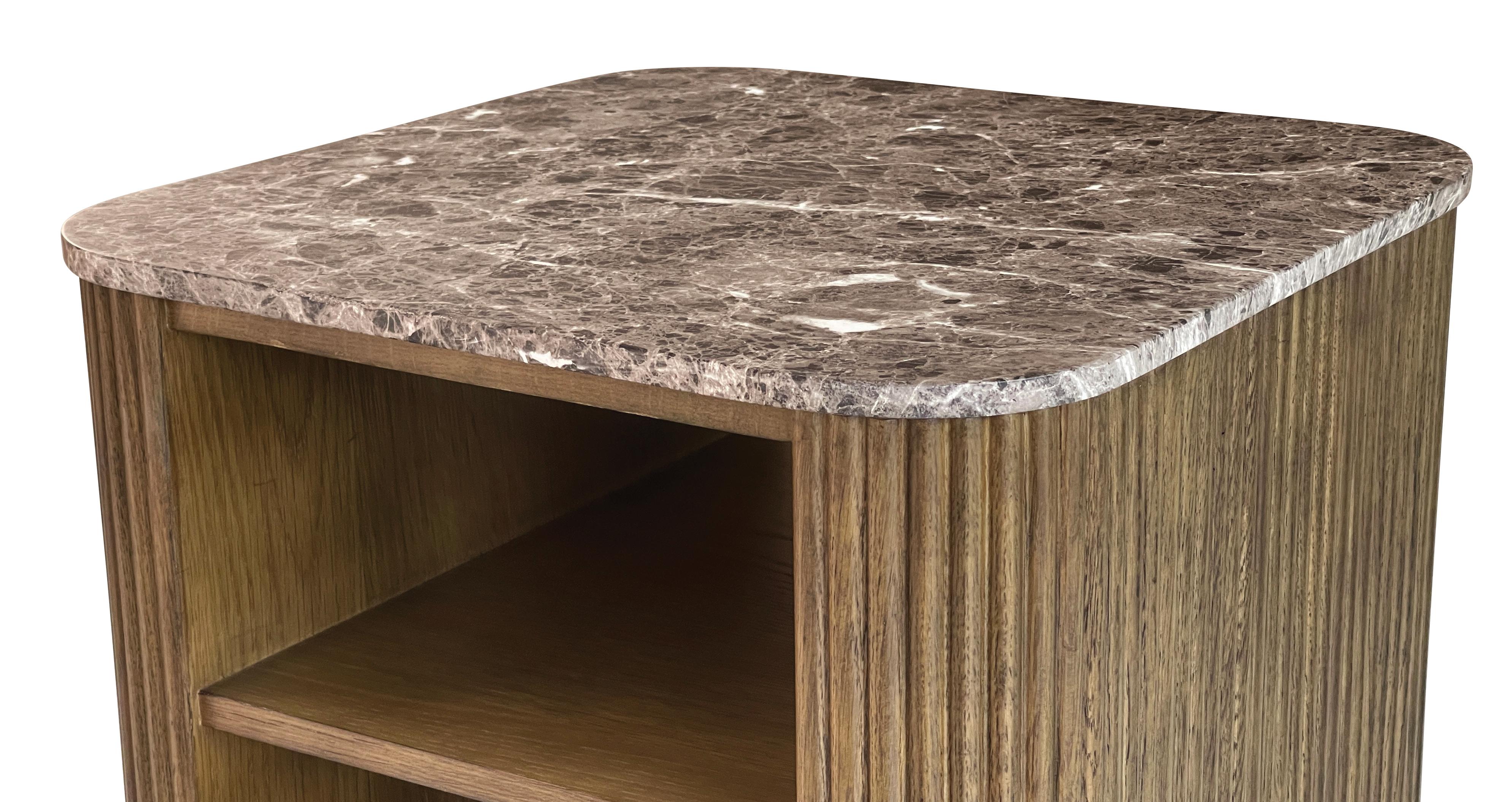 Nia Square Side Table in Nia Smoke Oak Smoke Oak