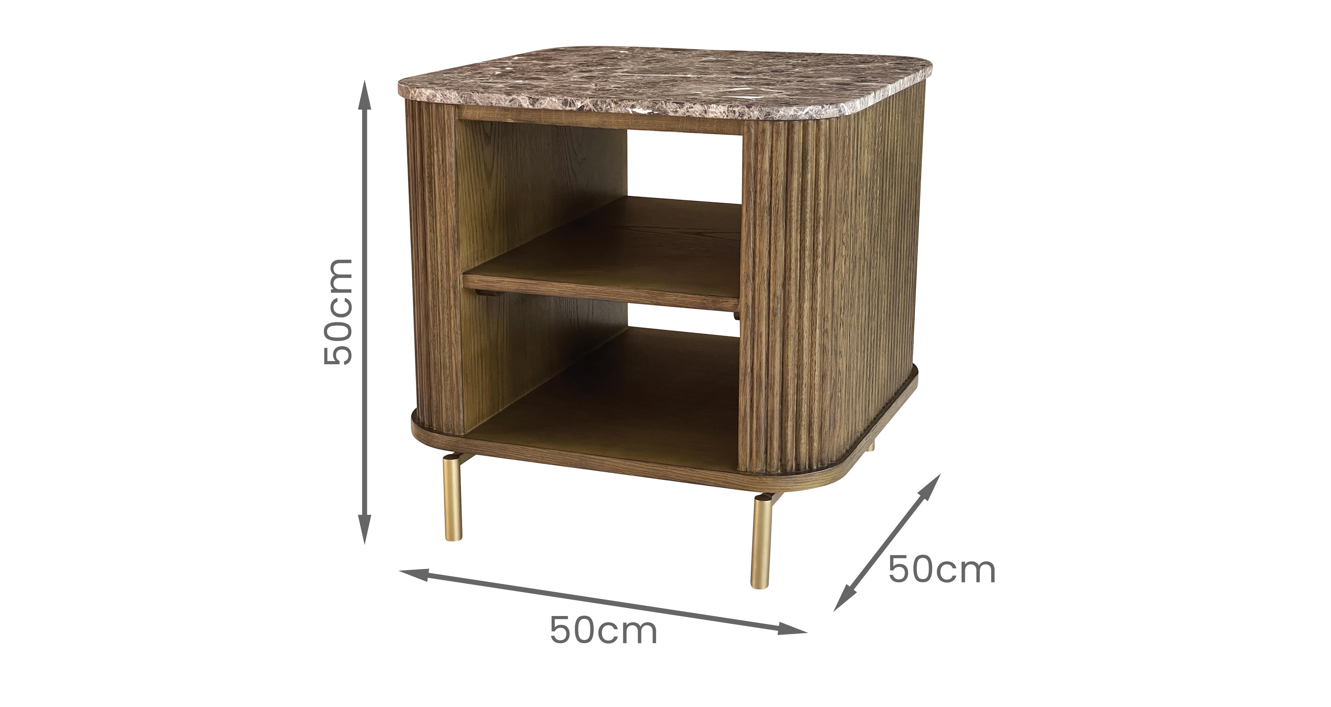 Nia Square Side Table in Nia Smoke Oak Smoke Oak