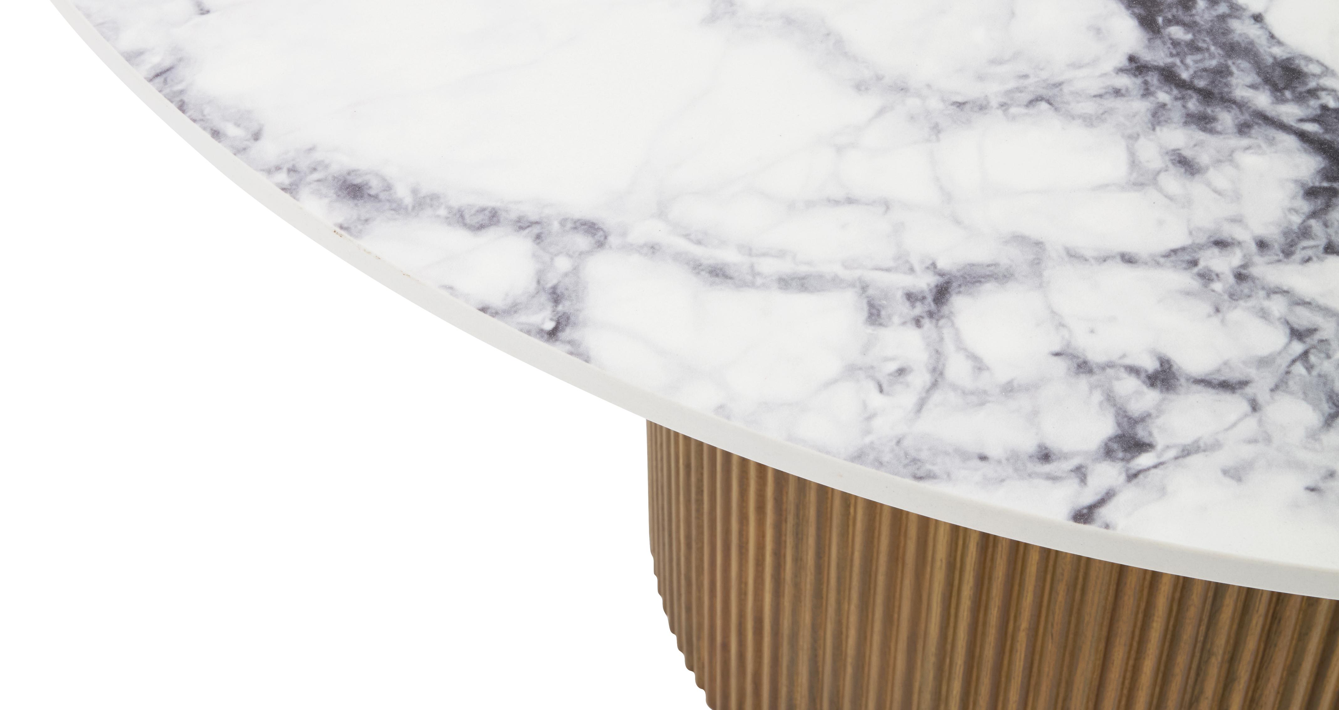 Nia Round Dining Table in Nia Oak and White