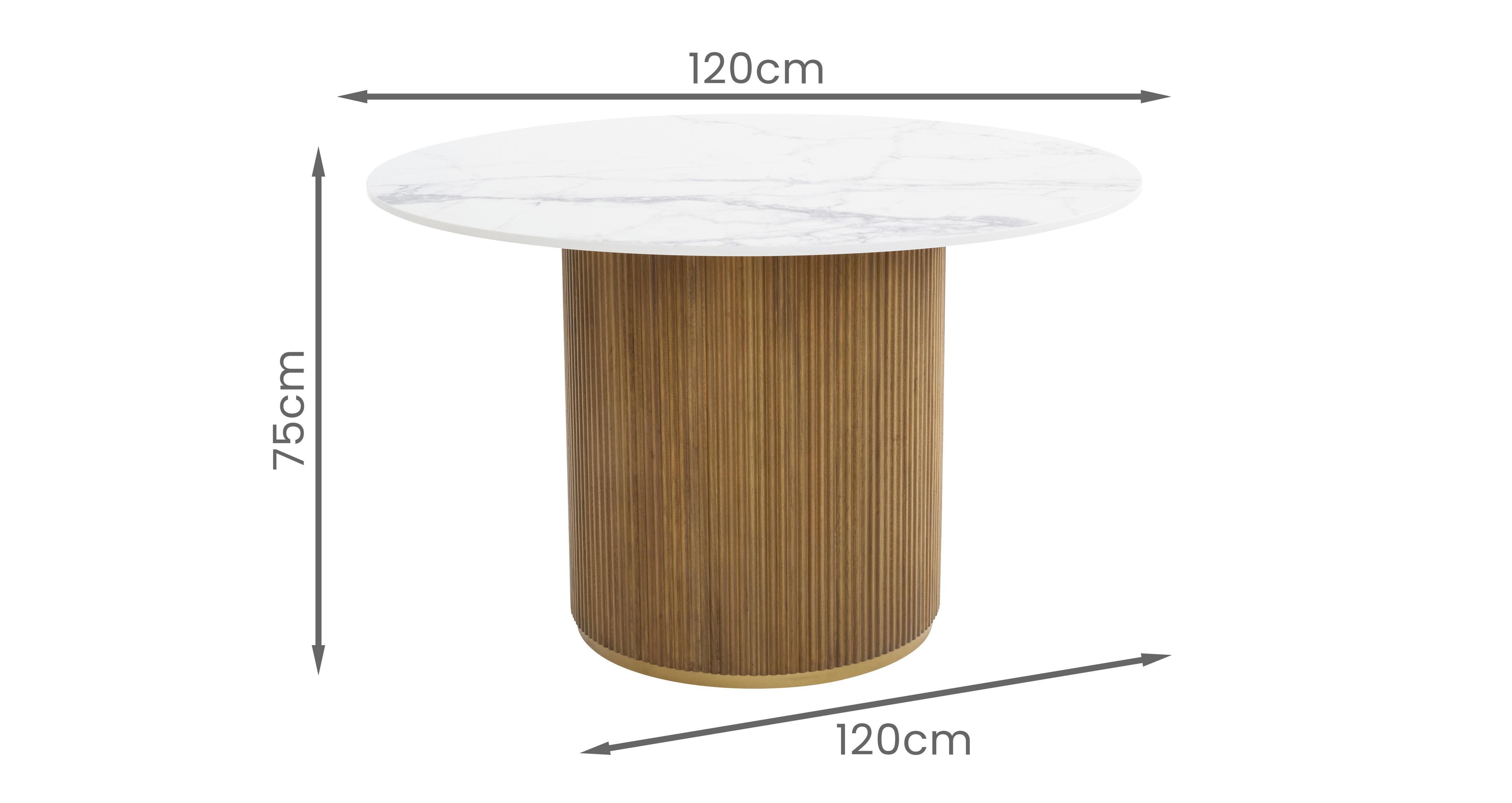 Nia Round Dining Table in Nia Oak and White