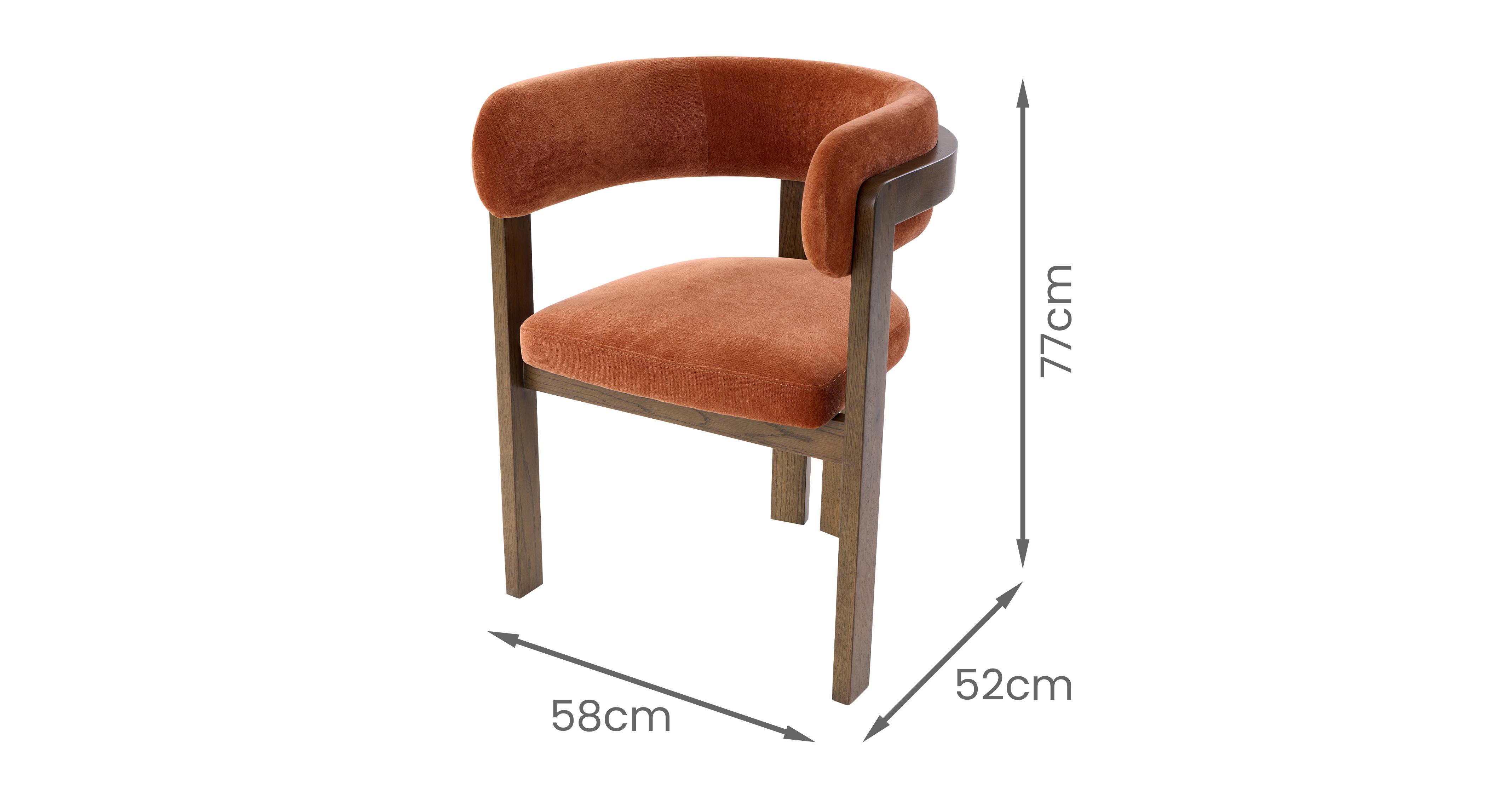 Nia Smoke Oak Dining Table and 4 Rust Chairs in Nia Smoke Oak Smoke Oak