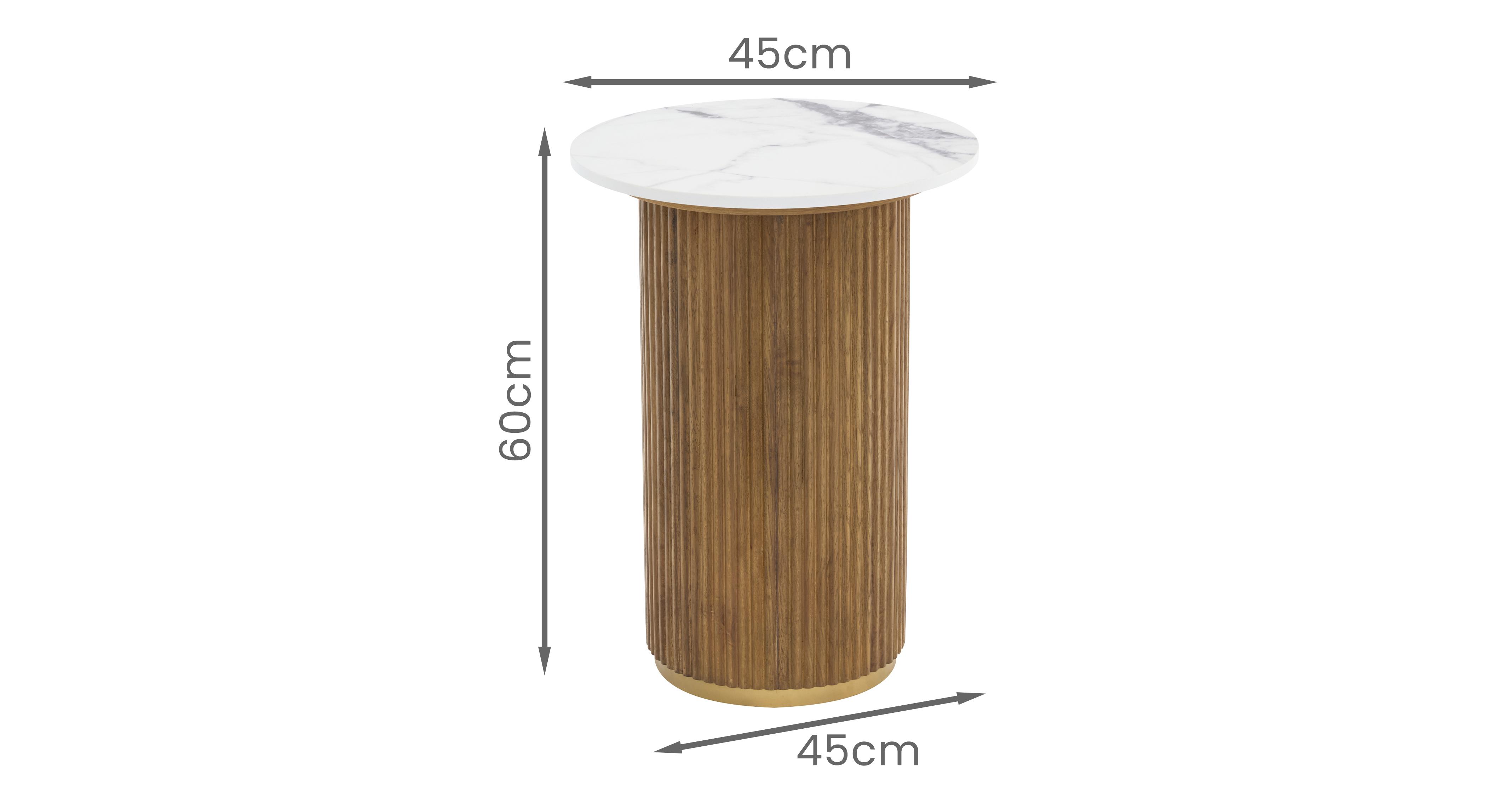 Nia Round Occasional Bundle in Nia Oak and White