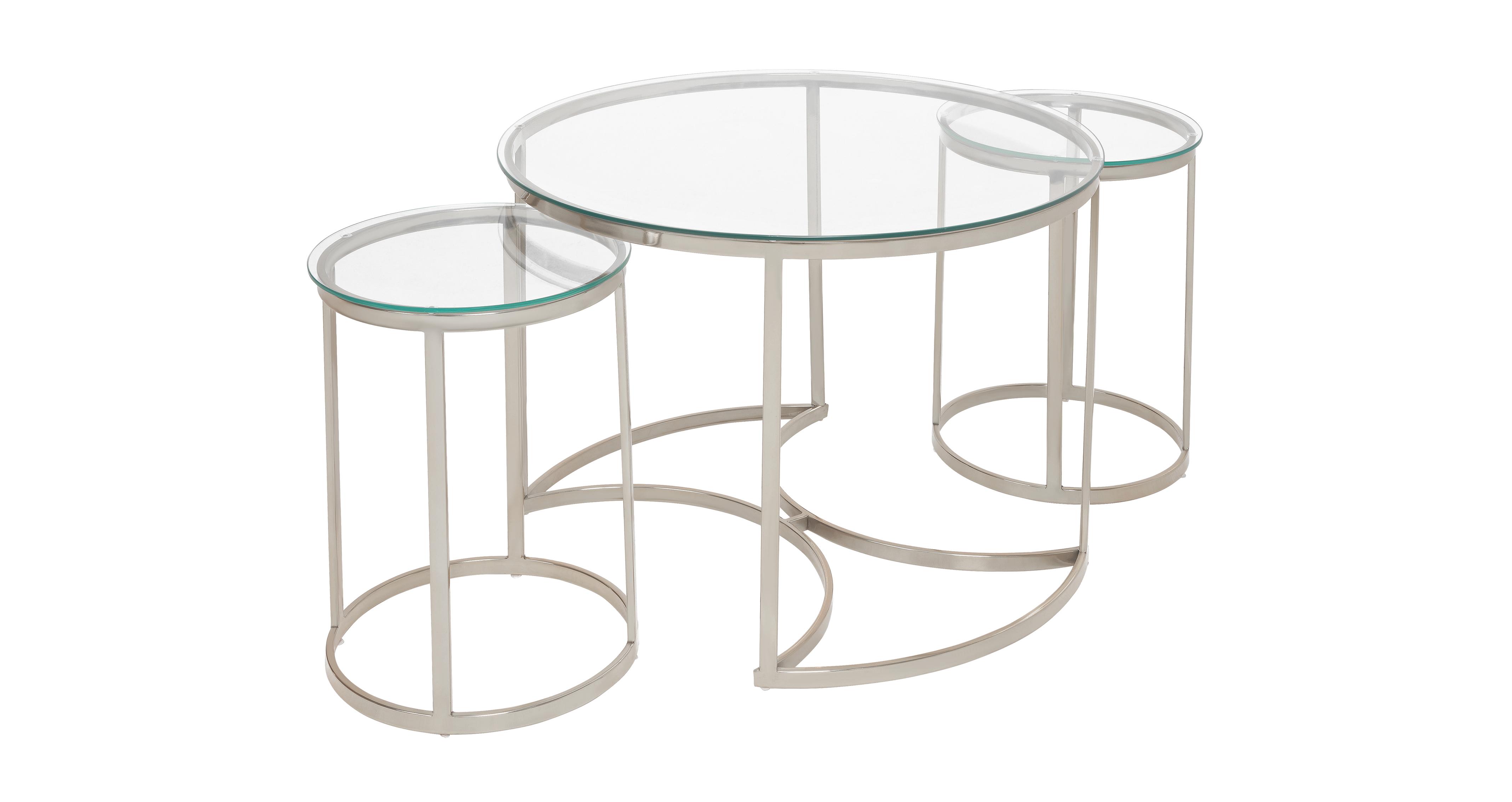 Nido Nest Of 3 Glass Coffee Tables DFS