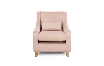 Velvet Accent Chair with 1 Plain Bolster 