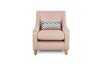 Velvet Accent Chair with 1 Pattern Bolster 