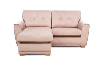 Velvet 3 Seater Lounger Sofa Removable Arm 