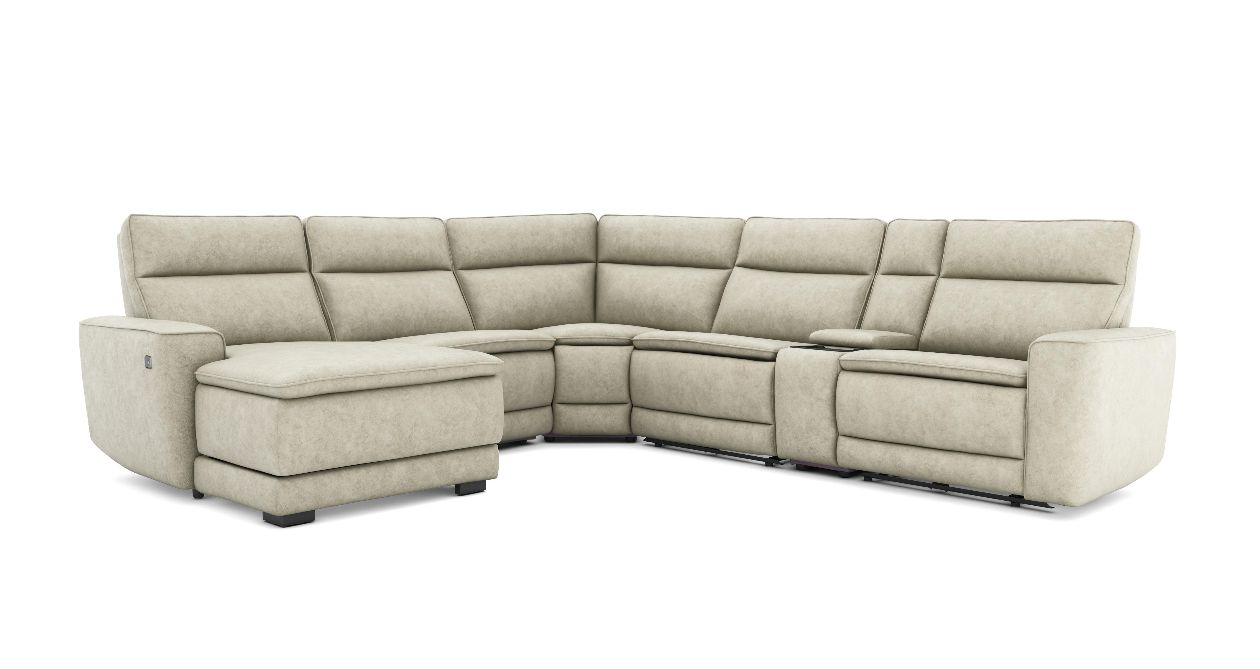Left Hand Facing Storage Chaise 2 Corner 2 With Drop Down Table & Console