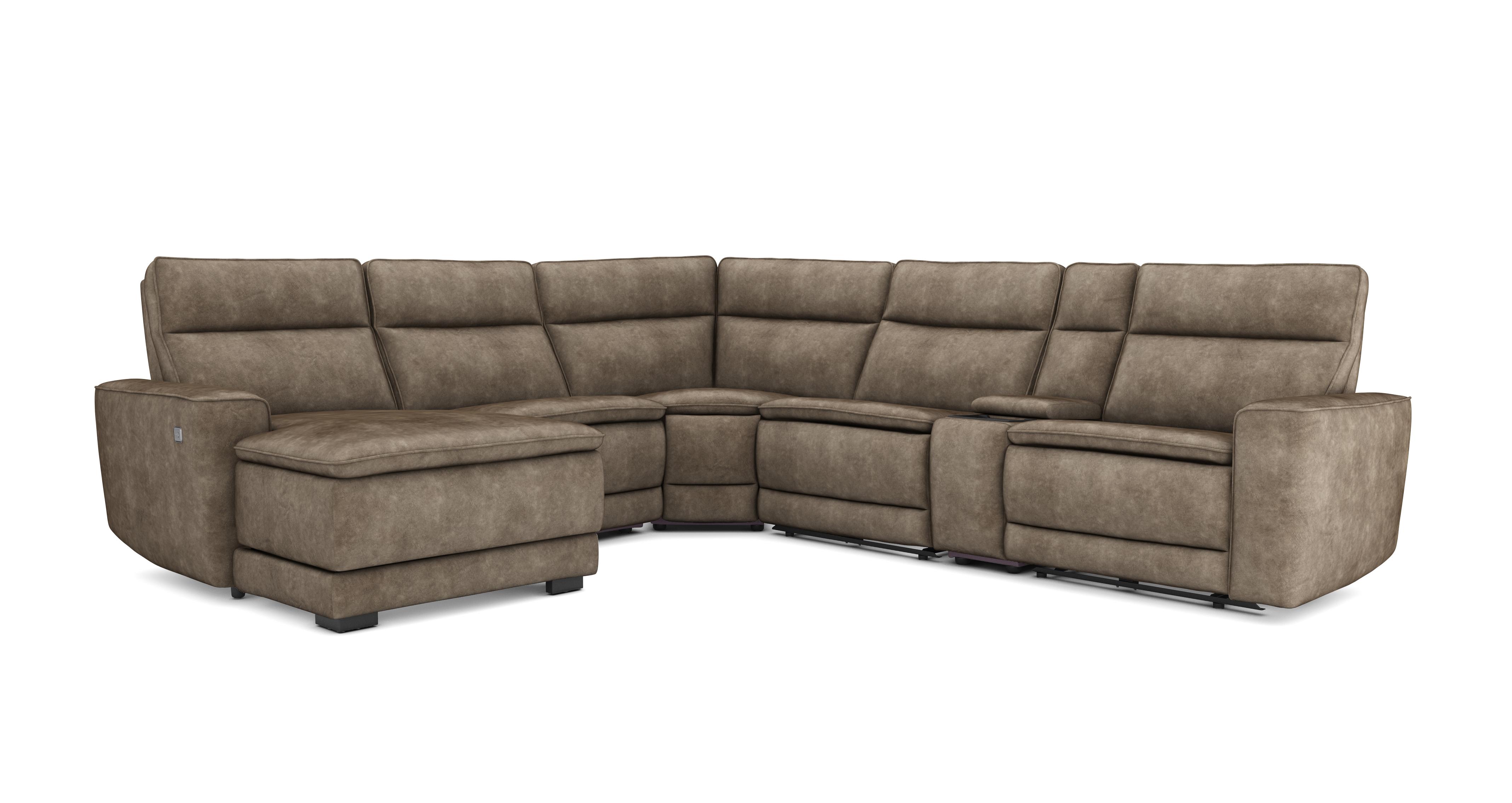 Left Hand Facing Storage Chaise 2 Corner 2 With Drop Down Table & Console