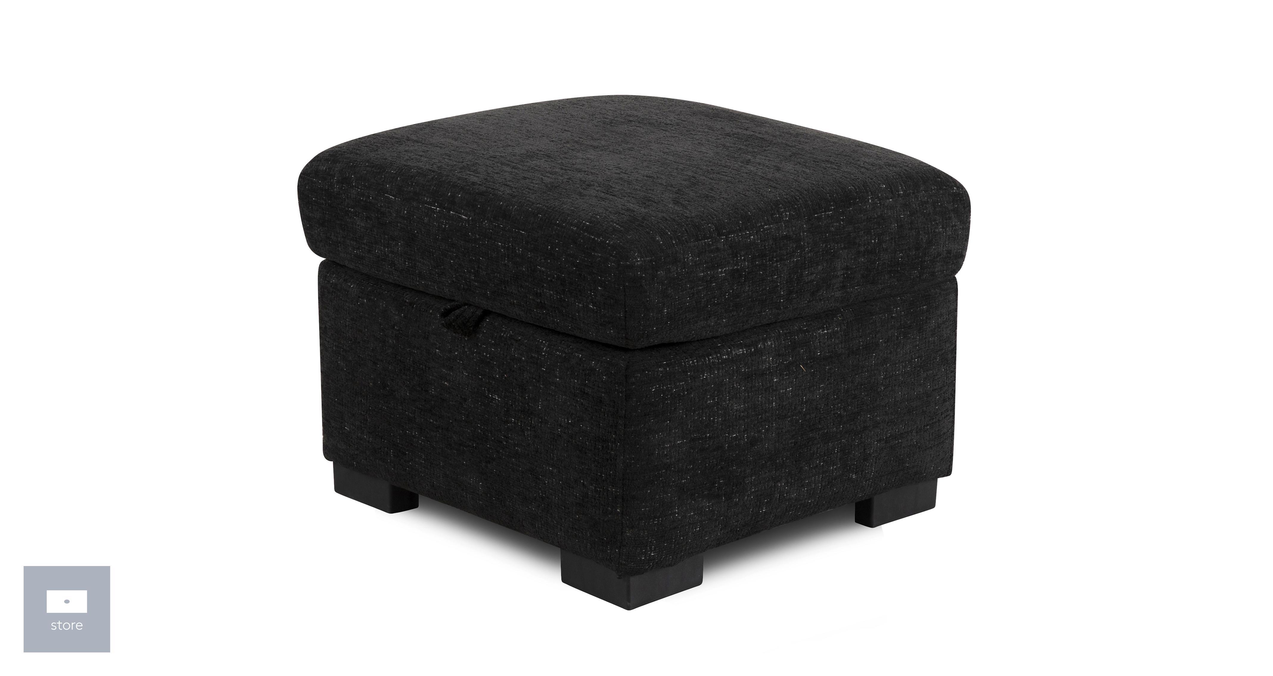 Nomadic-clearance Corner Sofa, Chair & Footstool in Border Black Clearance Black