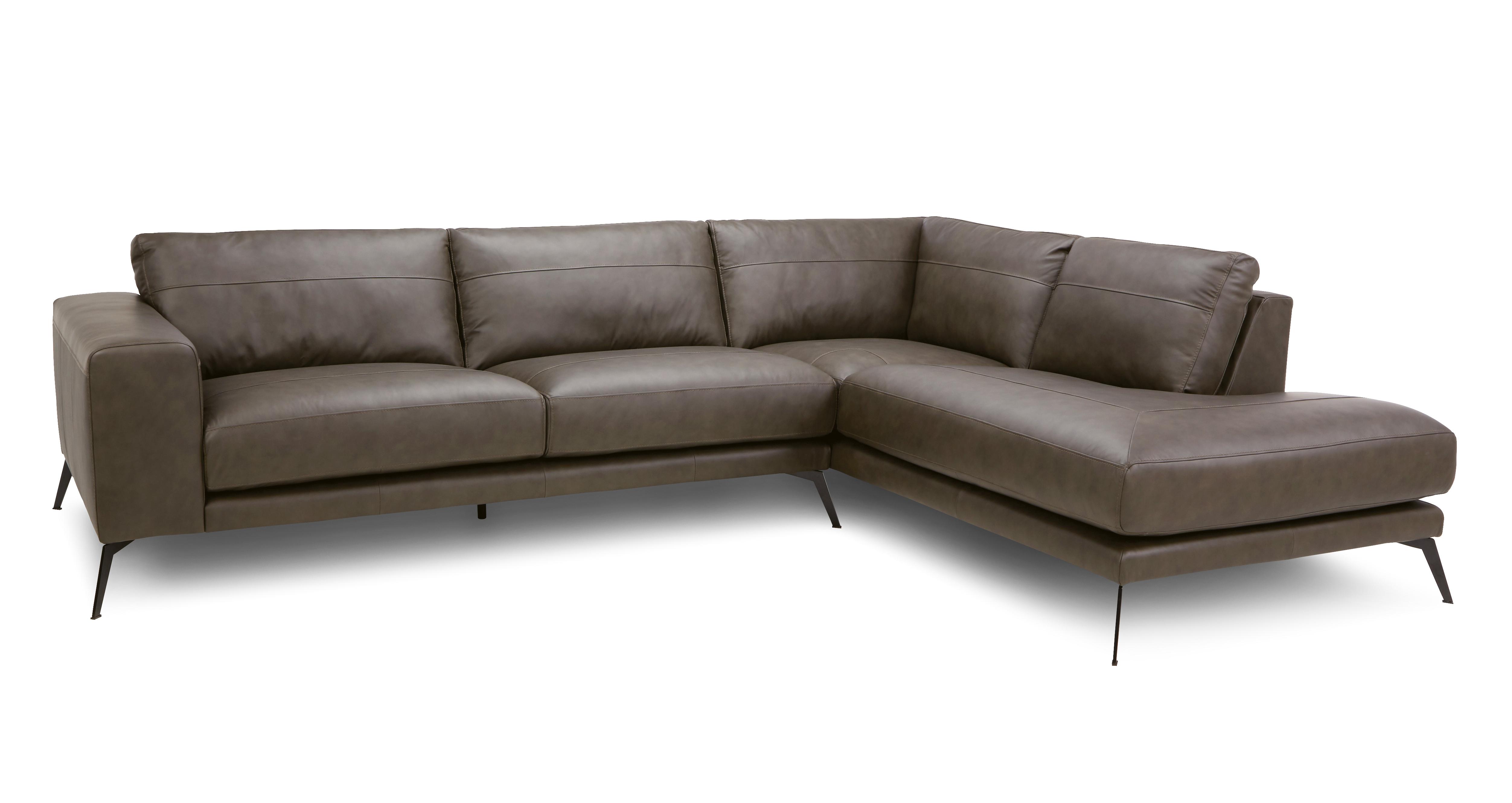 Dfs brown online leather corner sofa