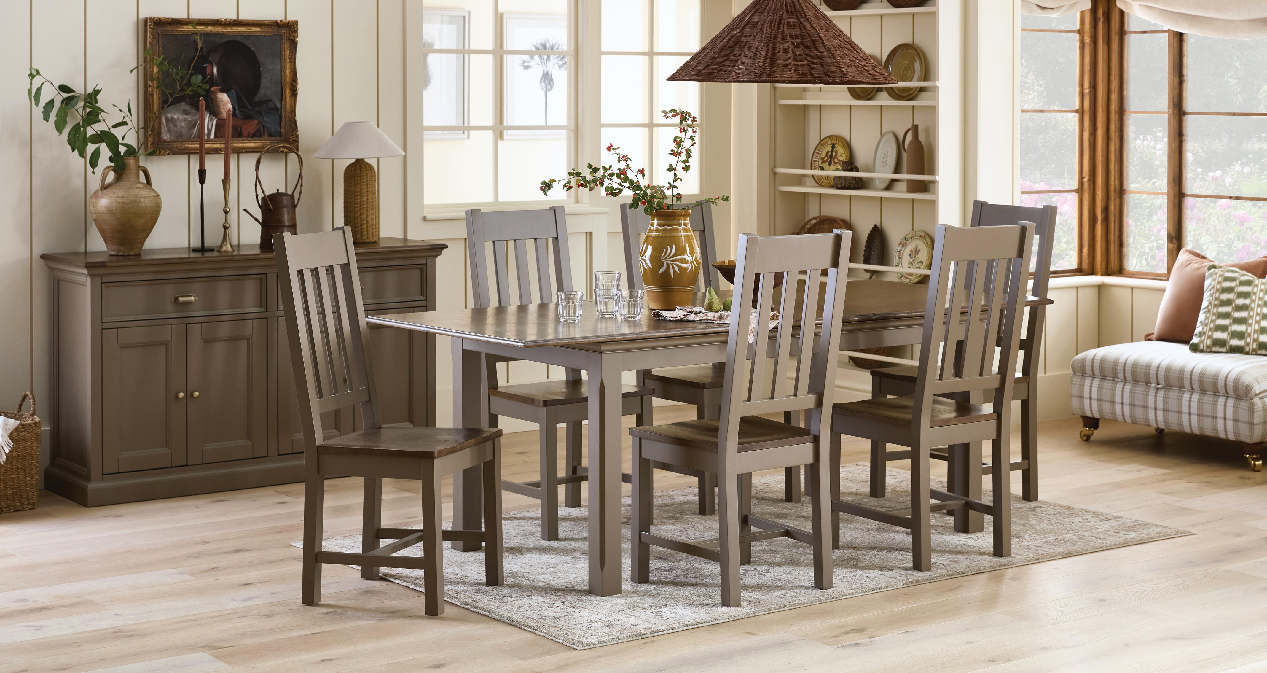 Oakham Extending Dining Table & 6 Dining Chairs in Oakham Smoke