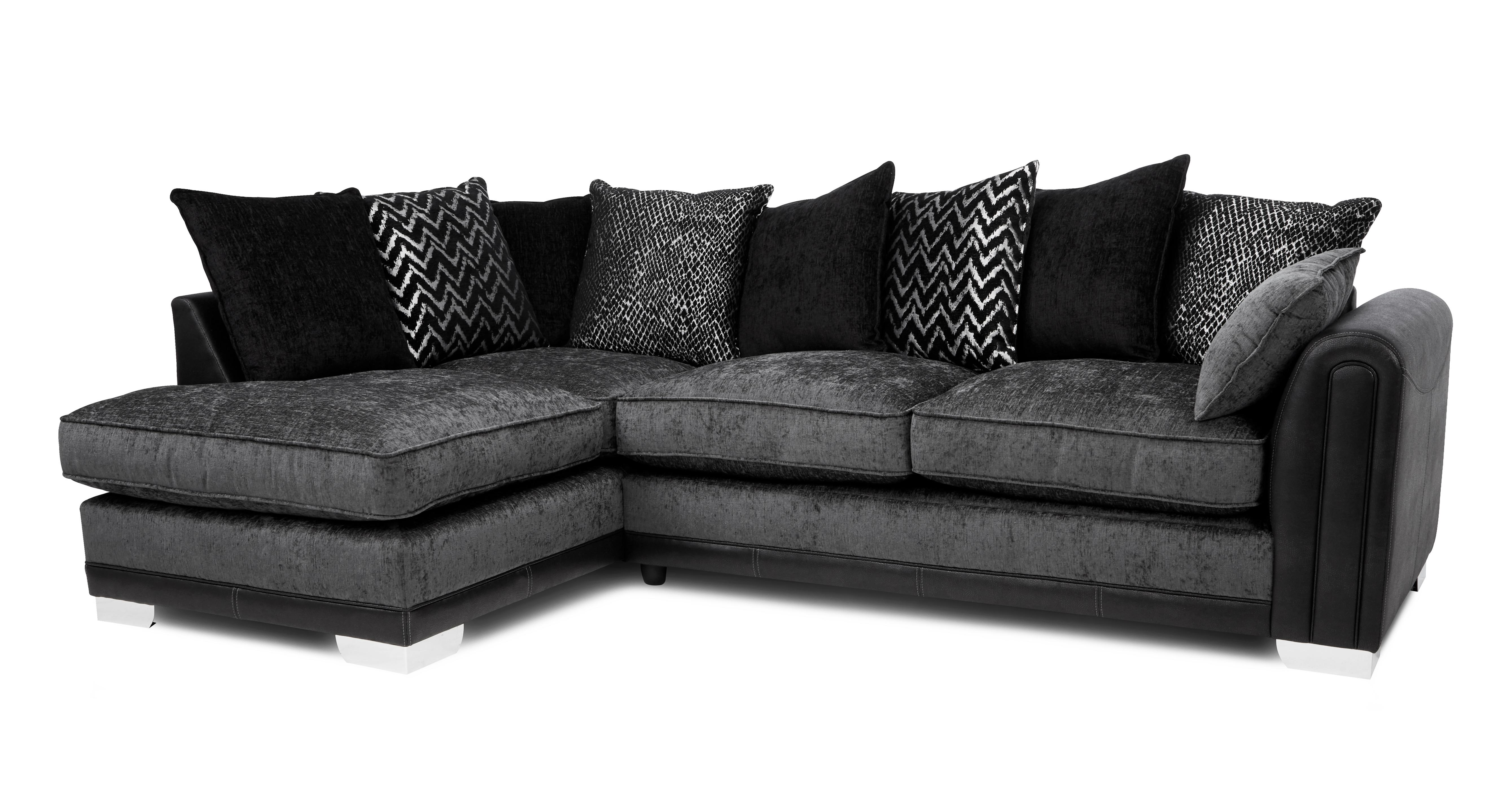 Ollie Pillow Back Right Hand Facing Arm 3 Seater Open End Corner Sofa DFS