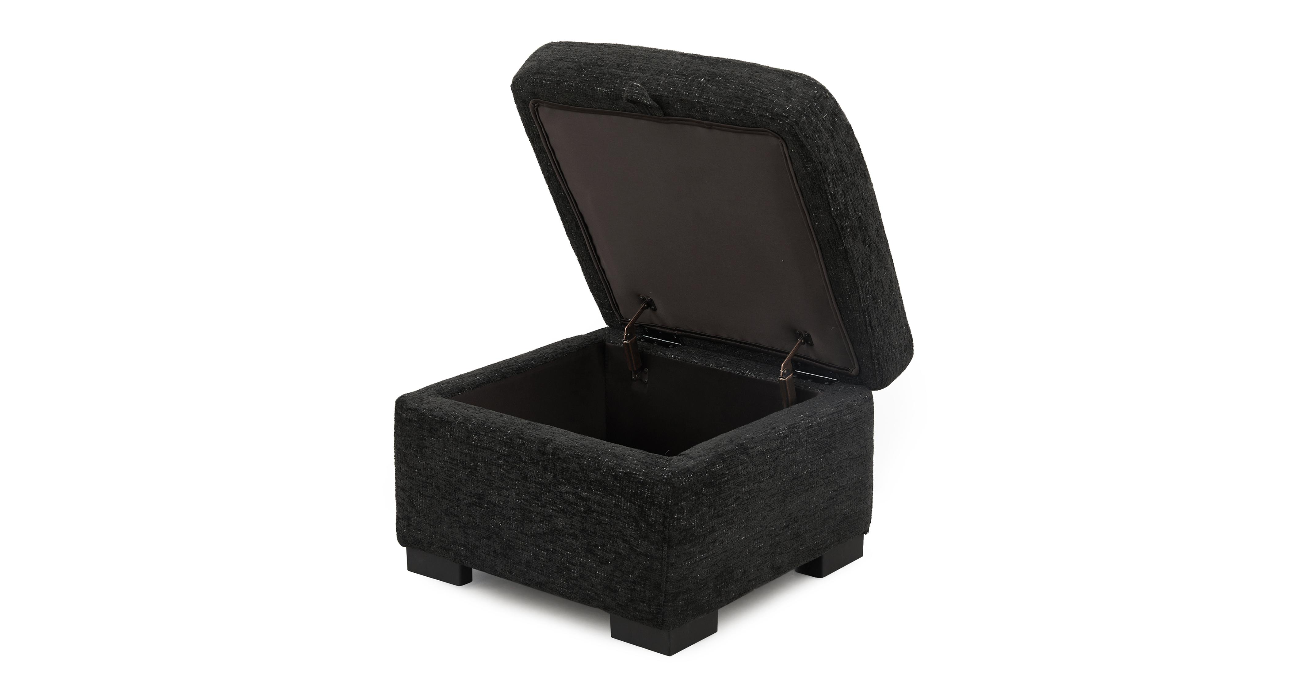 Olsen Storage Footstool in Border Black