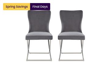 Set of 2 Upholstered Velvet Dining Chairs