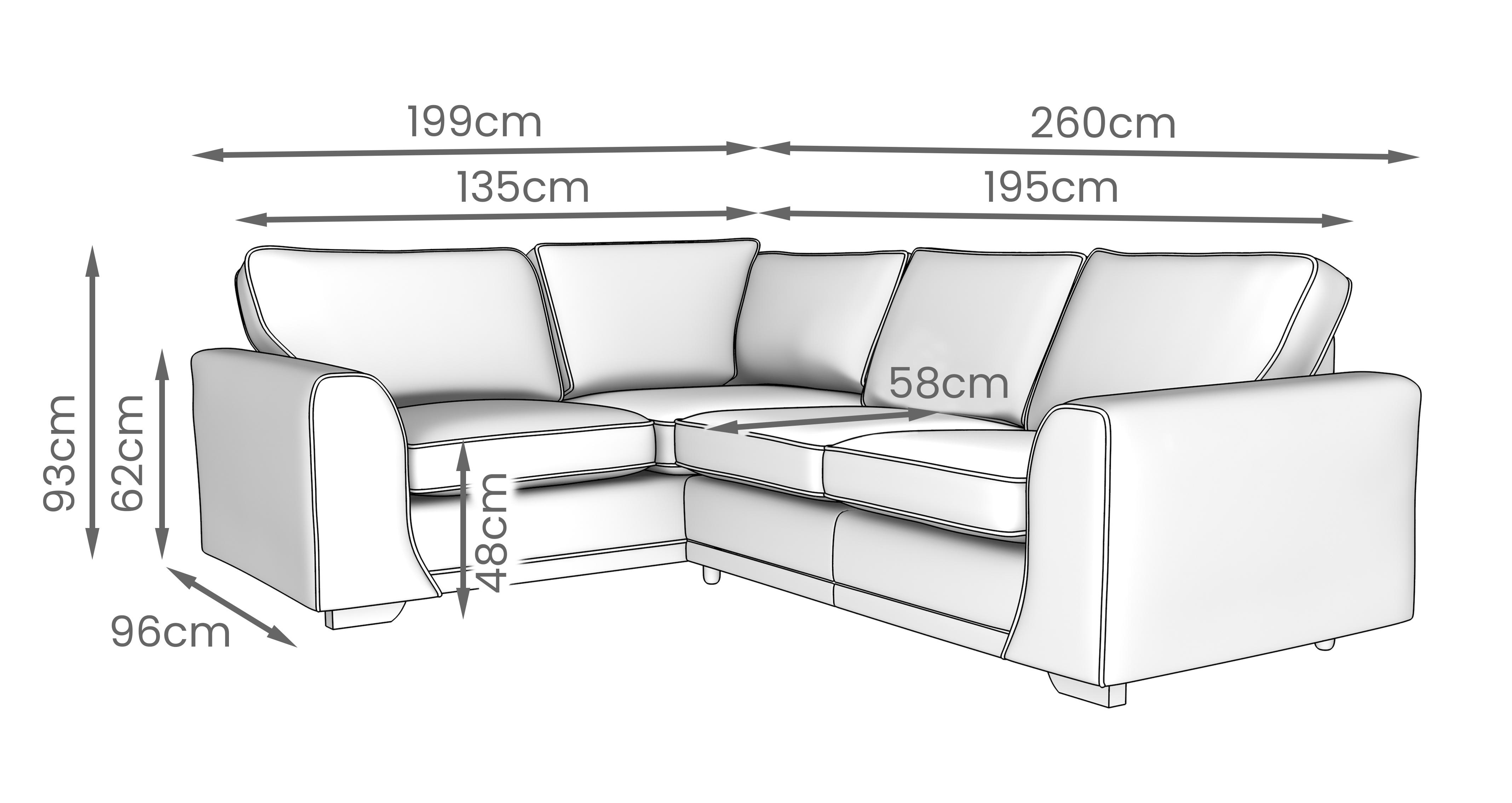 Orka Left Hand Facing Arm Open End Corner Sofa