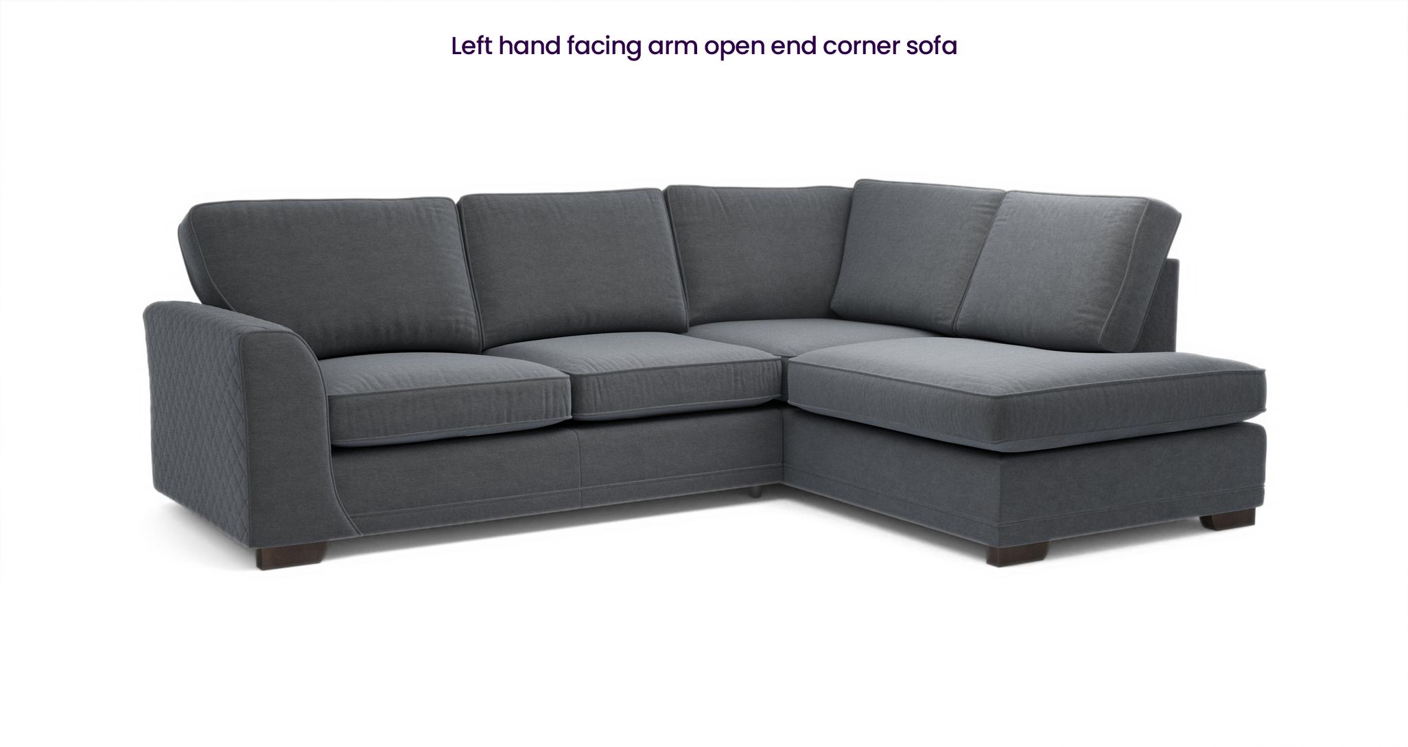 Grey open deals end corner sofa