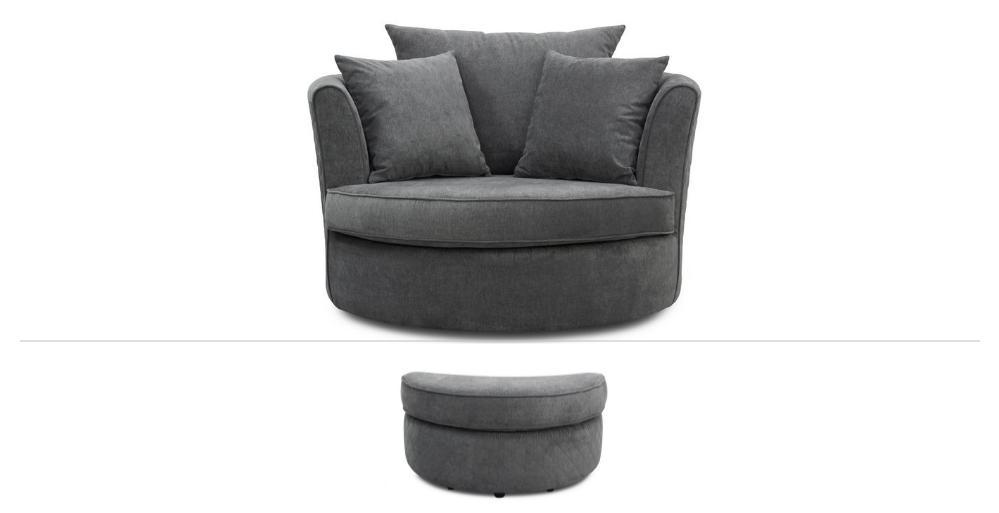 Orka Swivel Chair Clearance Large Swivel Chair & Stool Plaza Graphite