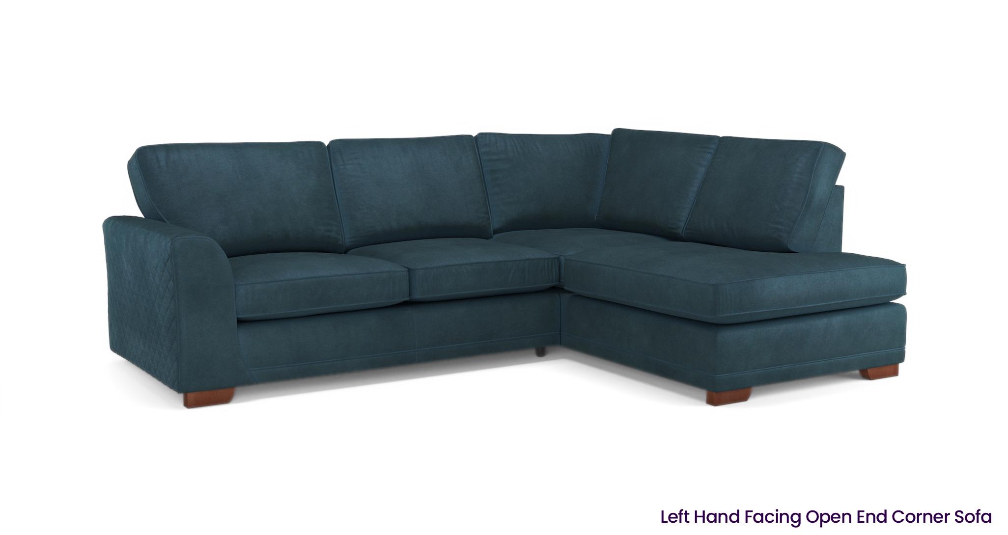 Dfs blue velvet corner shop sofa