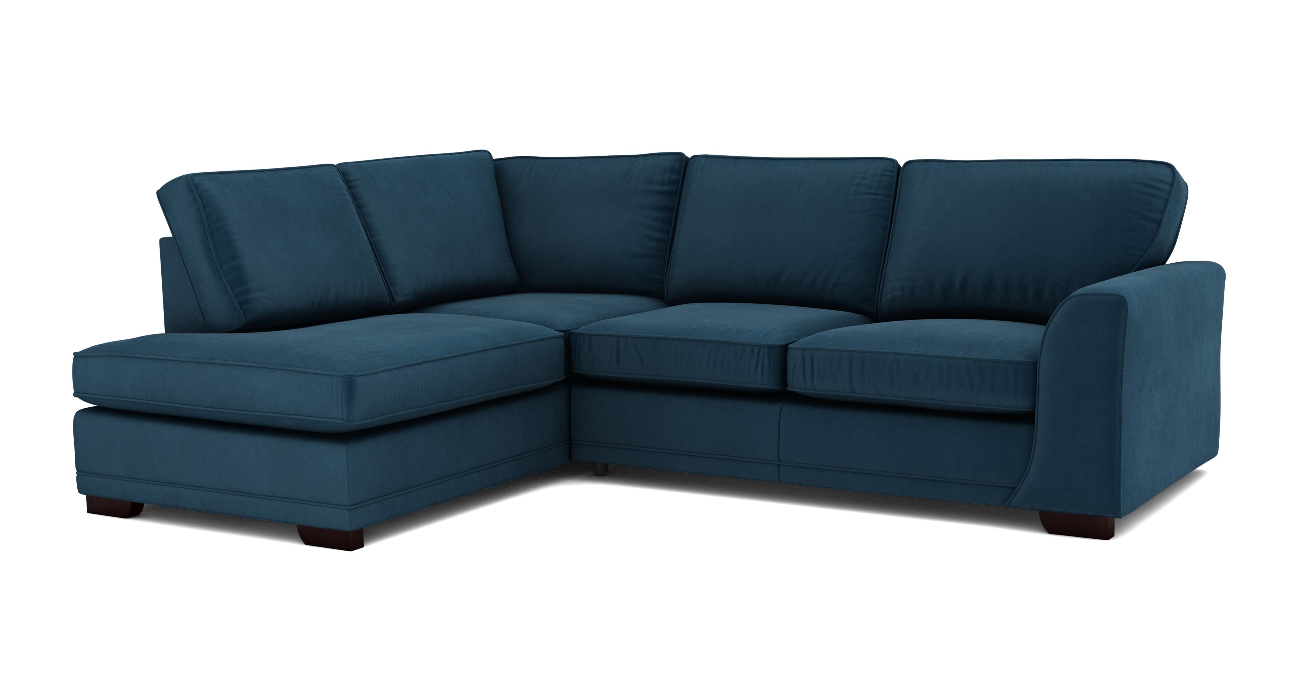 Orka Velvet Non Quilted Right Hand Facing Arm Open End Corner Sofa | DFS