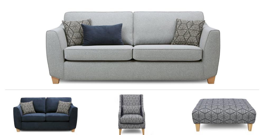 4 Seater Sofa, 2 Seater, Chair & Stool