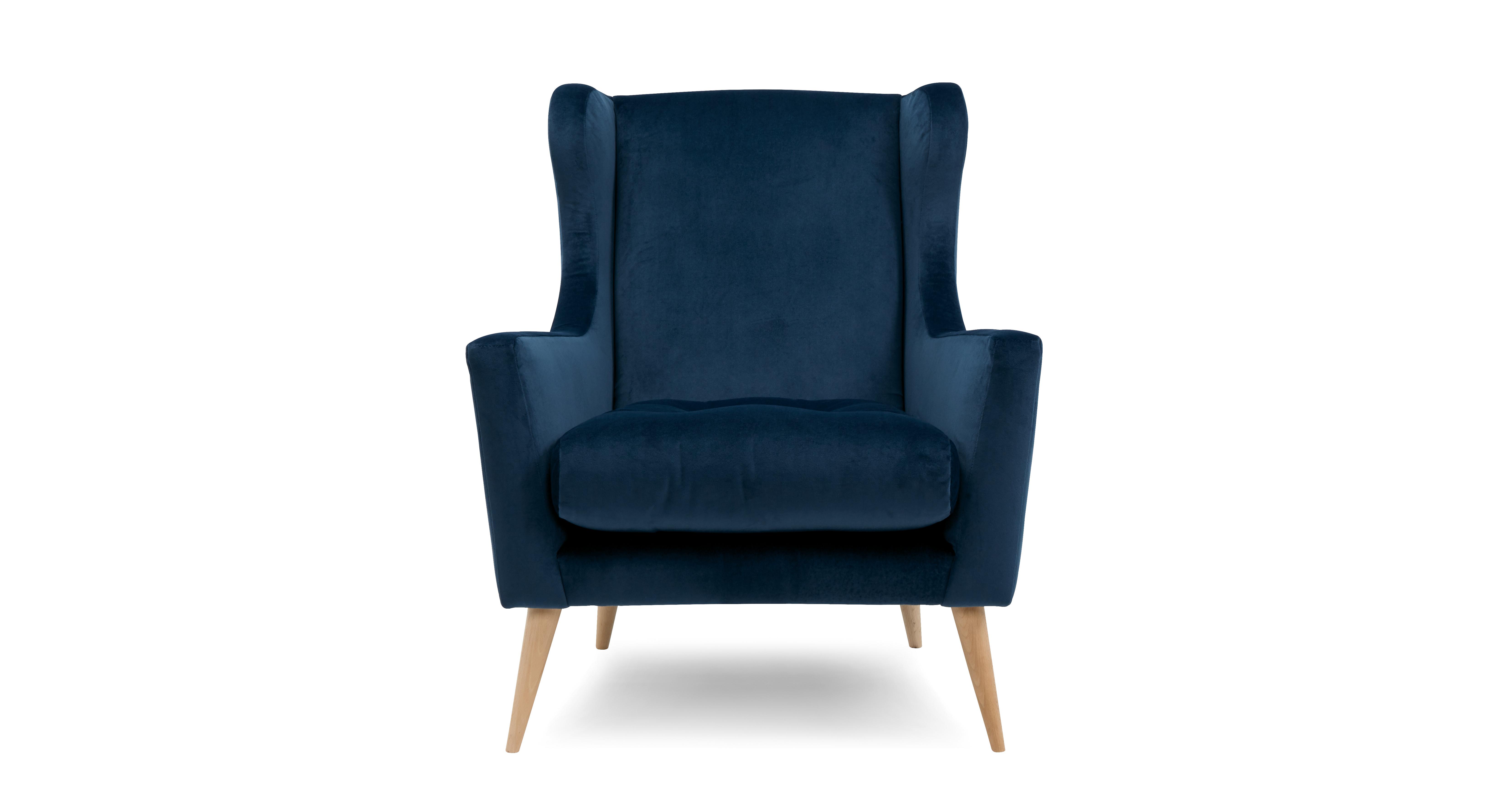 Accent chair blue online velvet