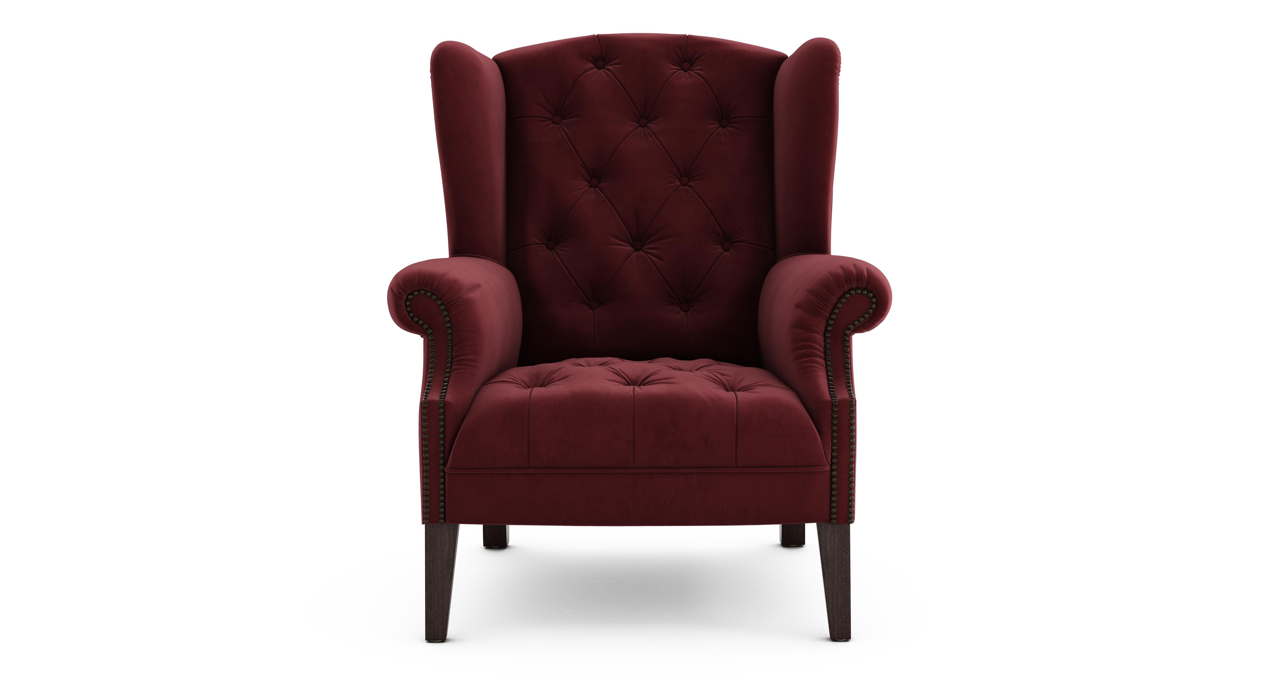 Burgundy wing store chair