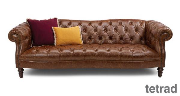 Palace Leather 4 Seater Sofa, Brown Leather Chesterfield Sofa Dfs